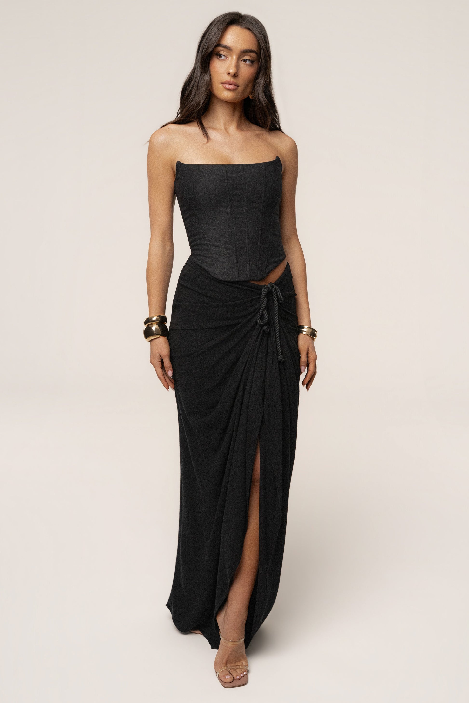 Black Fenix Reversible Linen Corset JLUXLABEL