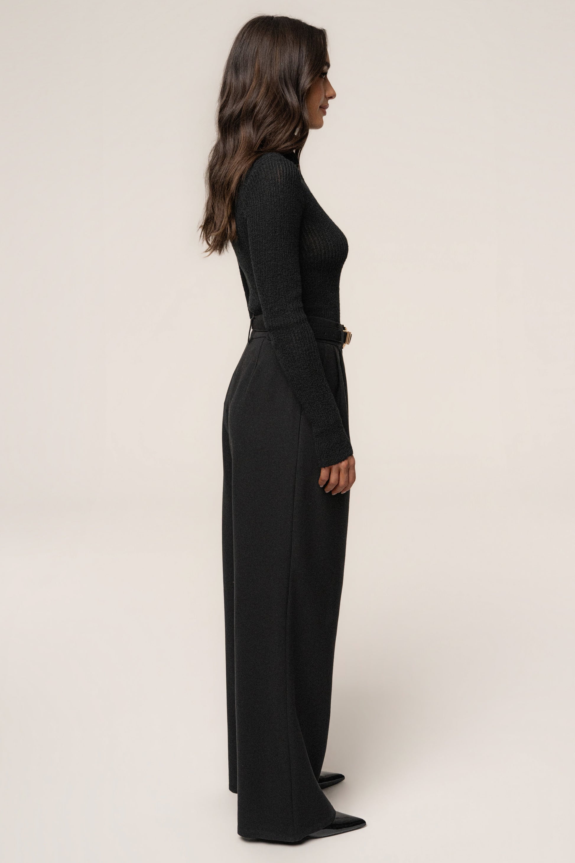 Black Carli Turtle Neck Top JLUXLABEL