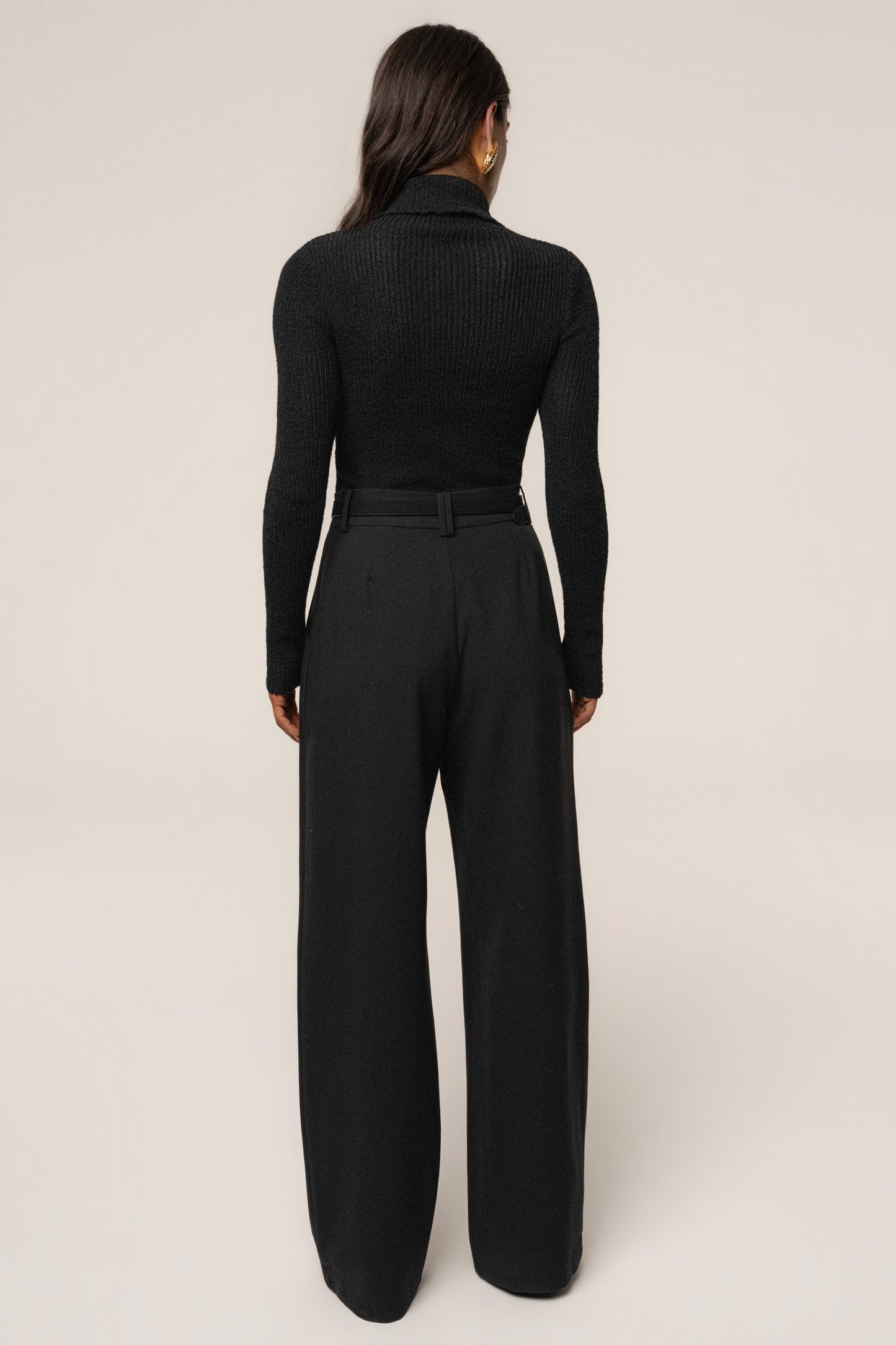 Black Carli Turtle Neck Top JLUXLABEL