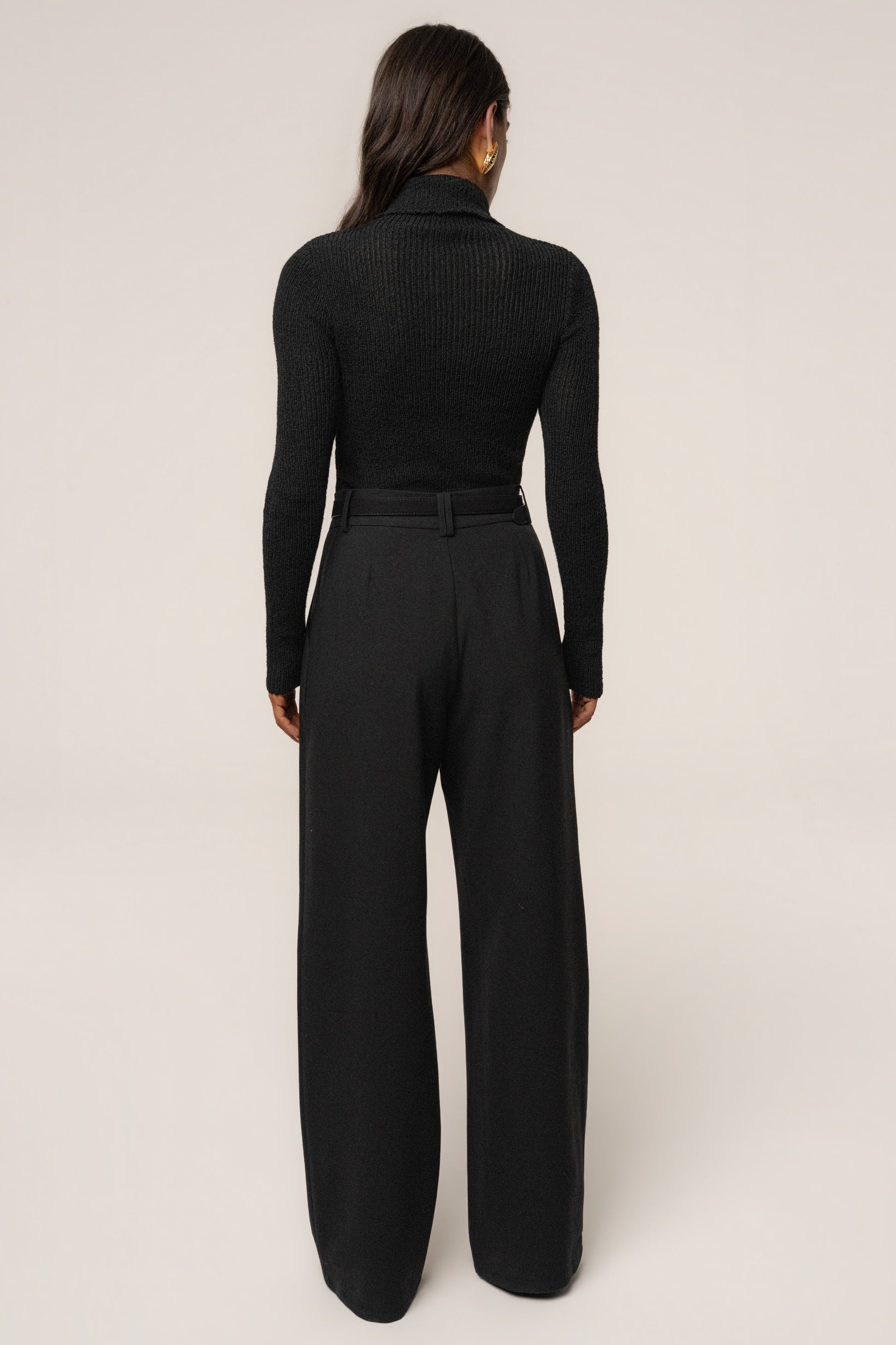 Black Carli Turtle Neck Top JLUXLABEL