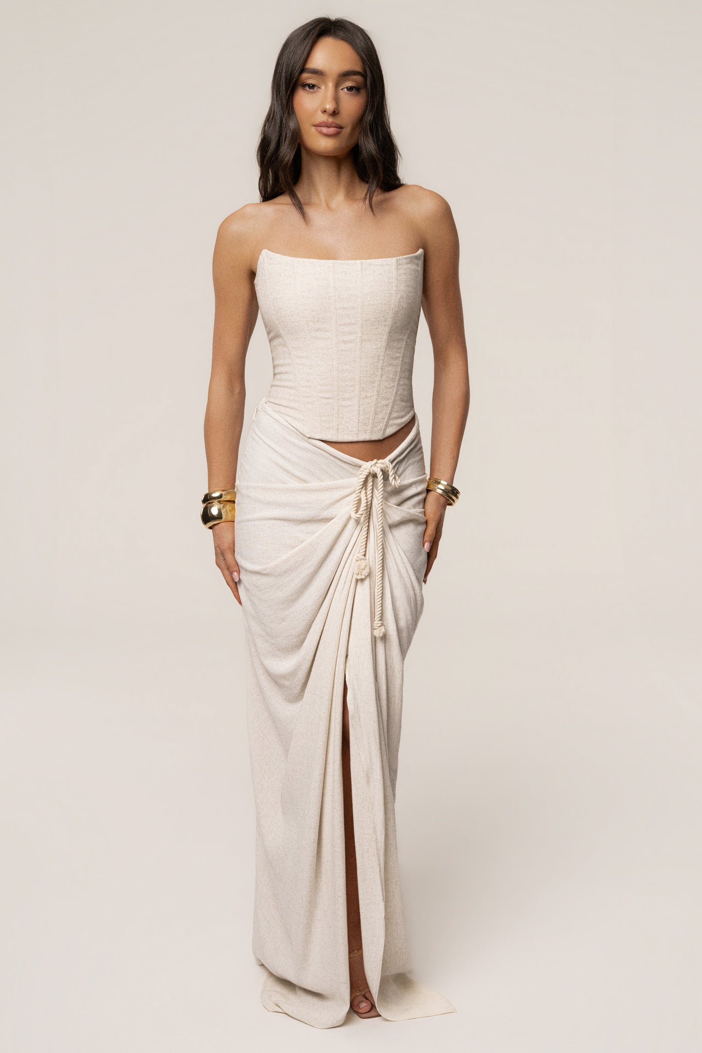Natural Fenix Reversible Linen Corset JLUXLABEL