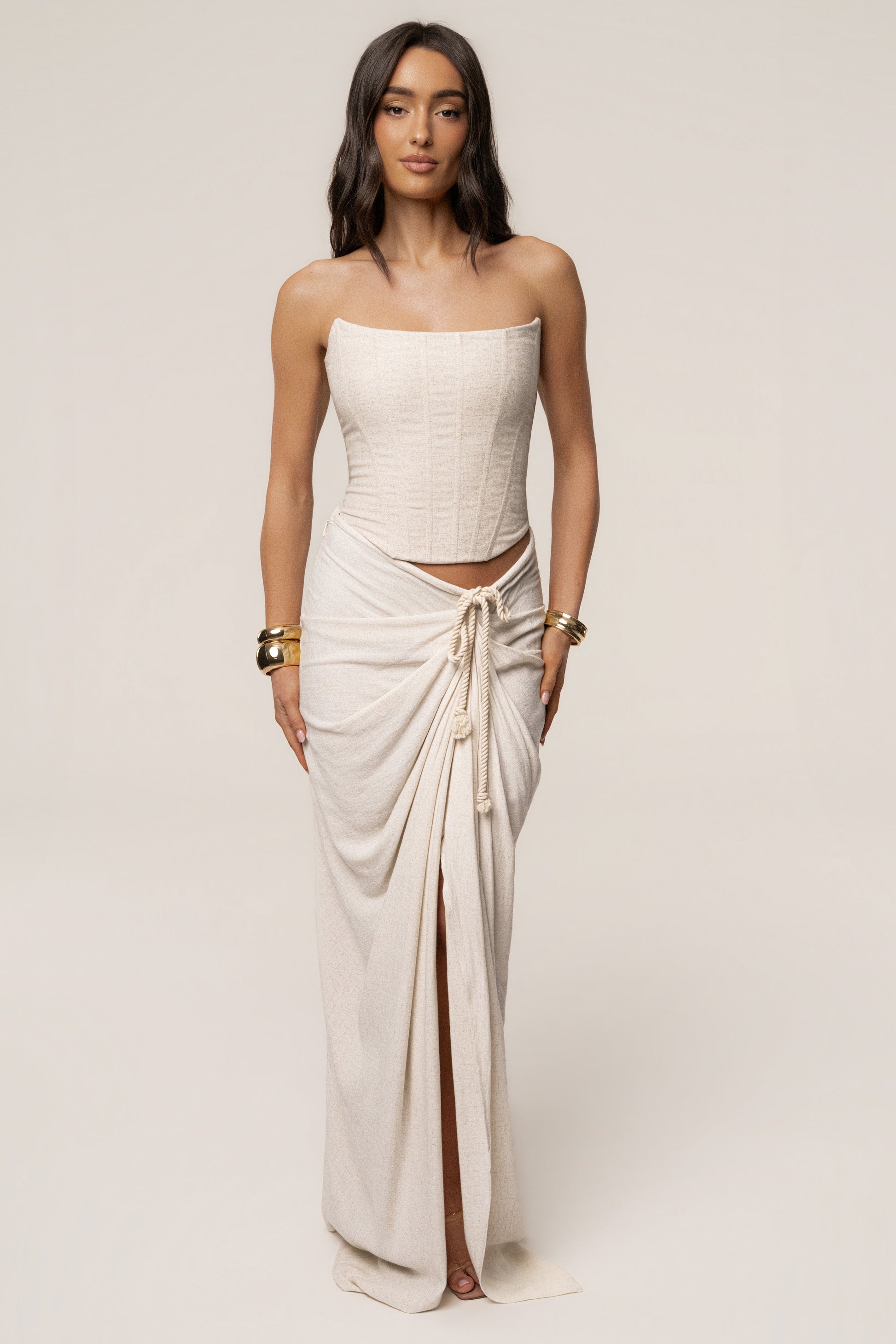 Natural Fenix Reversible Linen Corset JLUXLABEL