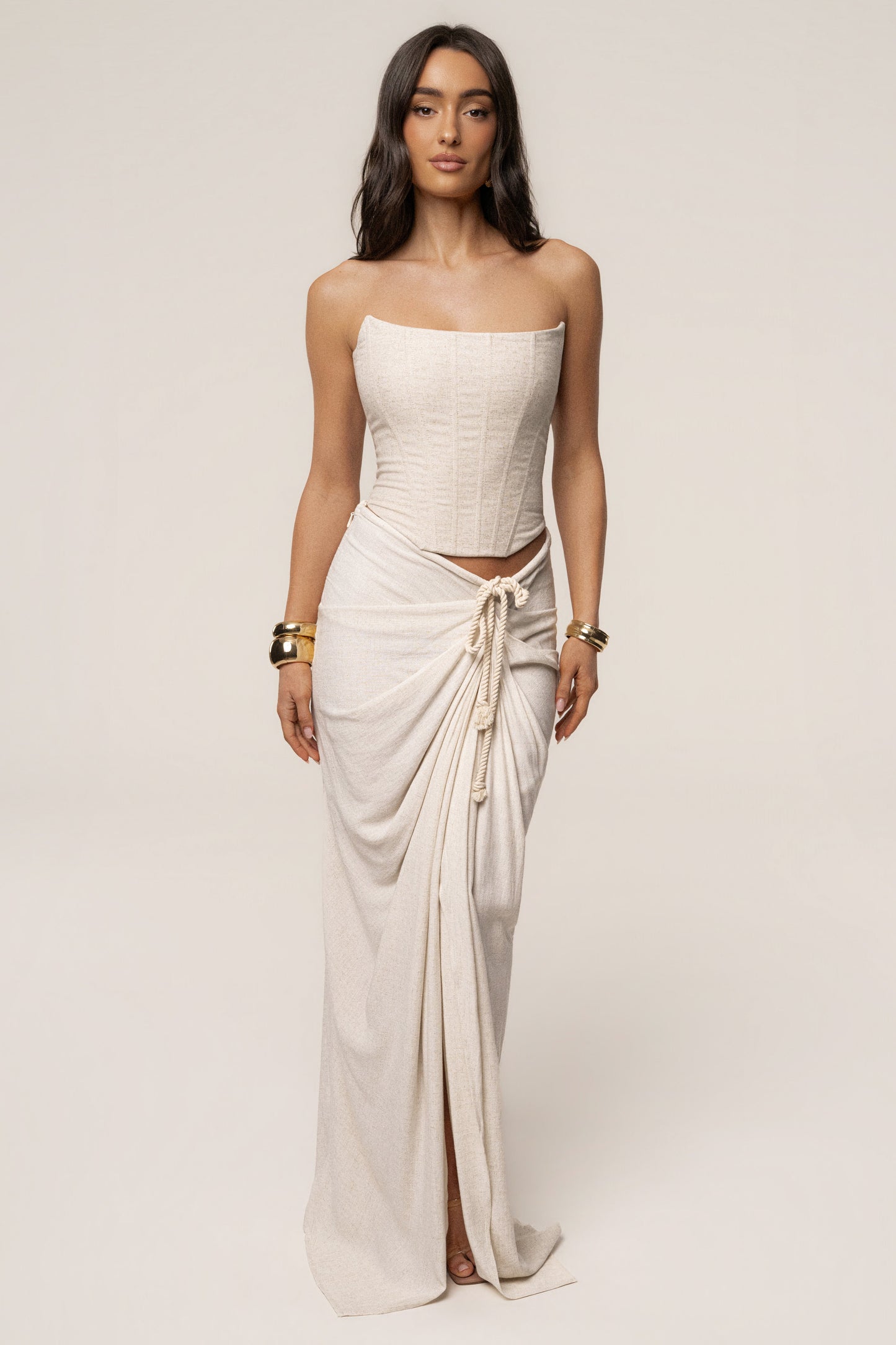 Natural Fenix Reversible Linen Corset JLUXLABEL