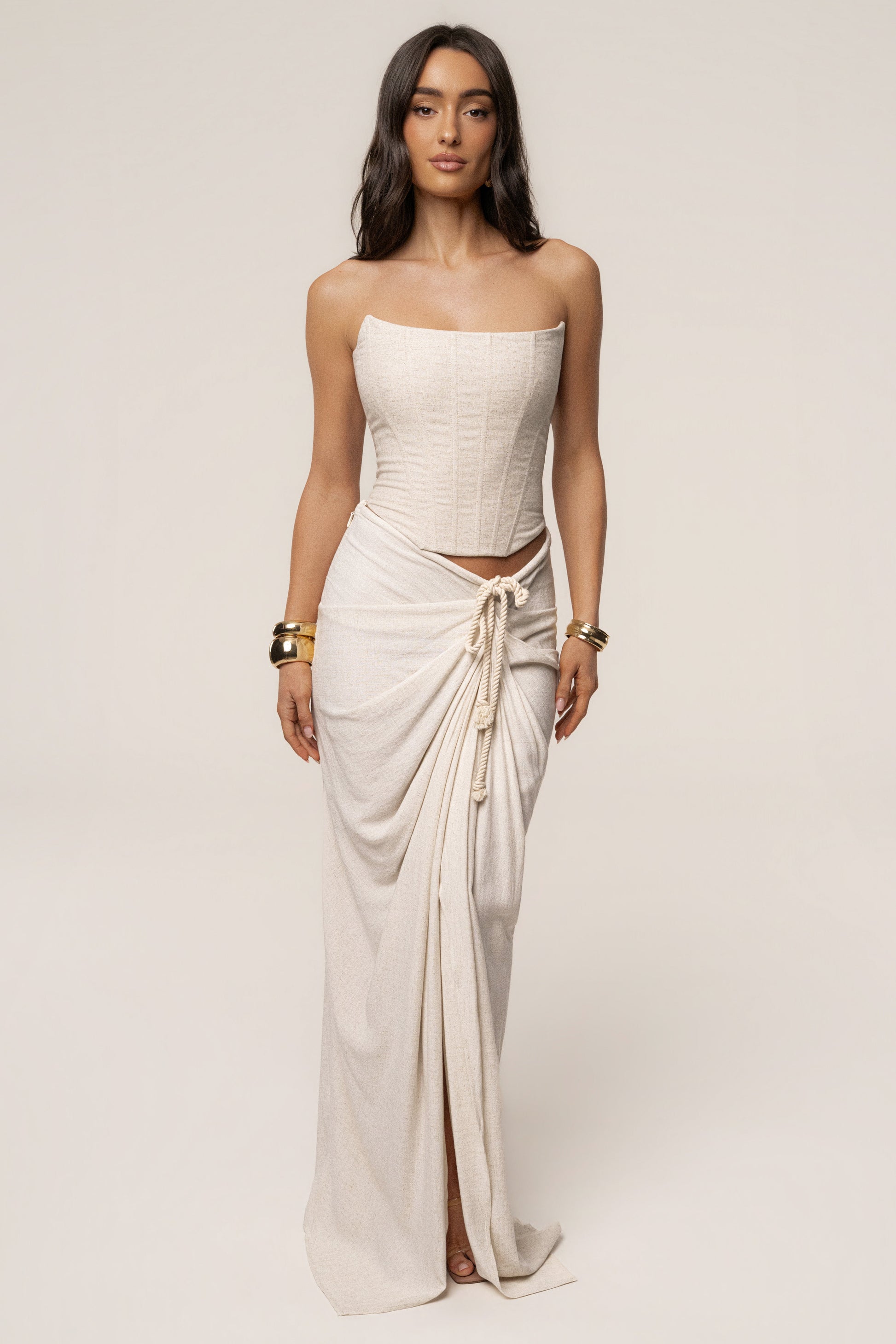 Natural Fenix Reversible Linen Corset JLUXLABEL