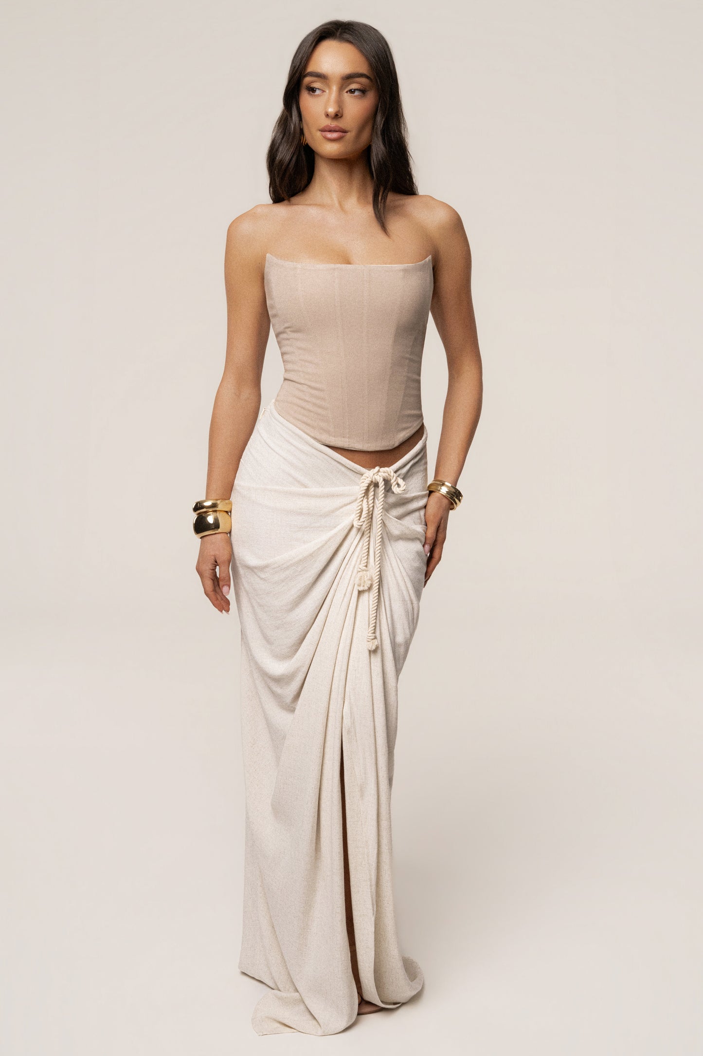 Natural Fenix Reversible Linen Corset JLUXLABEL
