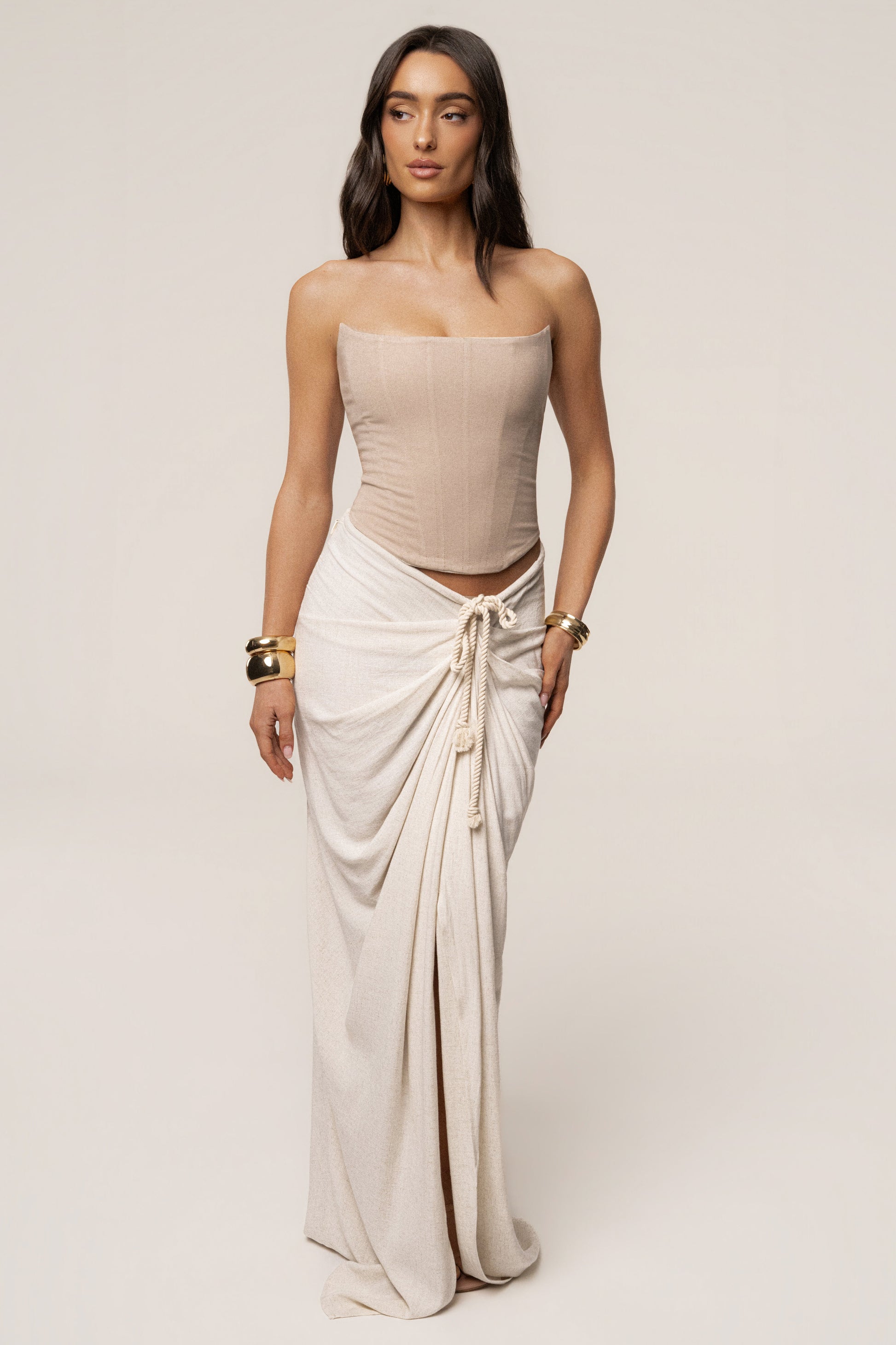 Natural Fenix Reversible Linen Corset JLUXLABEL