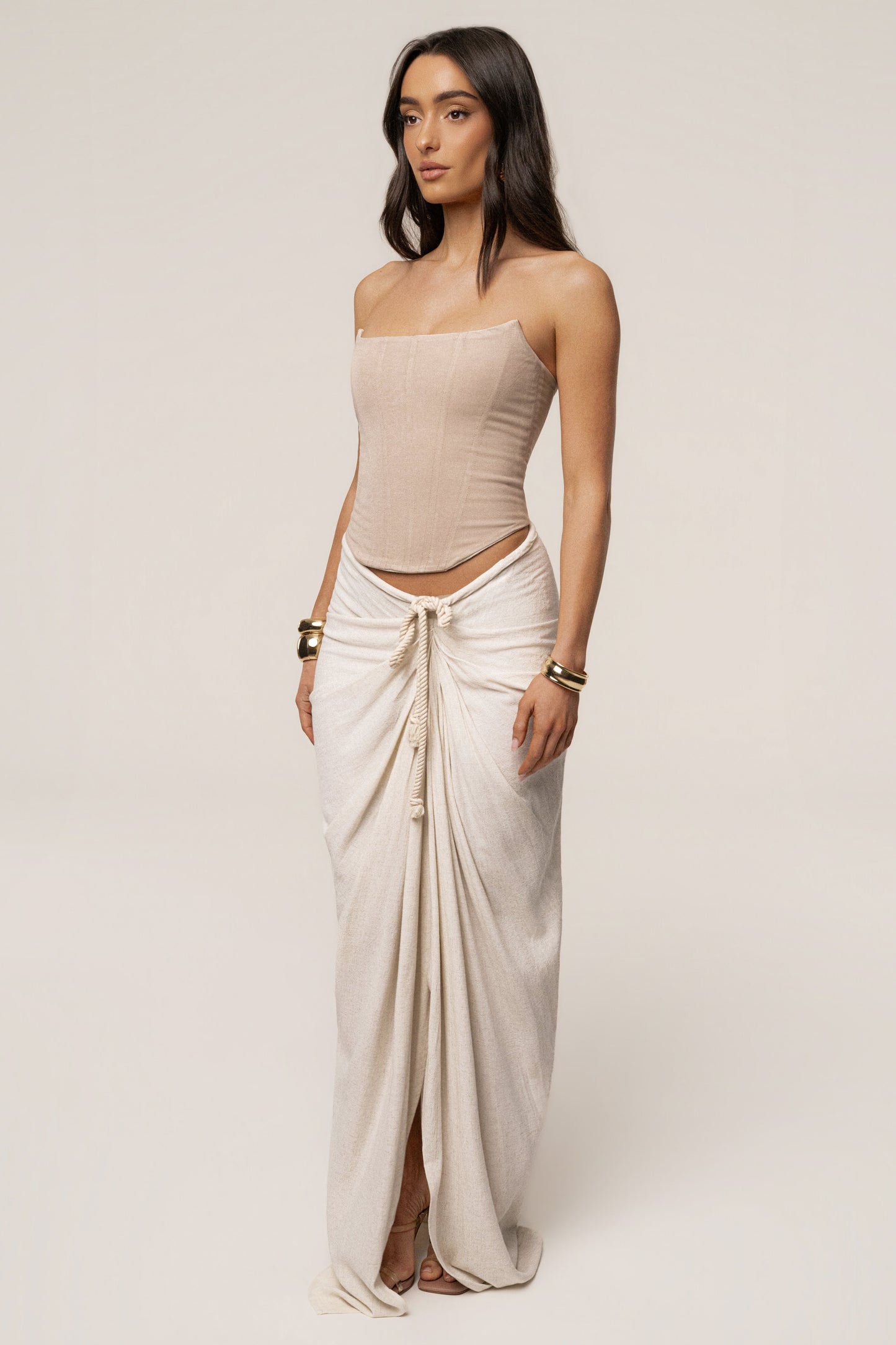 Natural Fenix Reversible Linen Corset JLUXLABEL