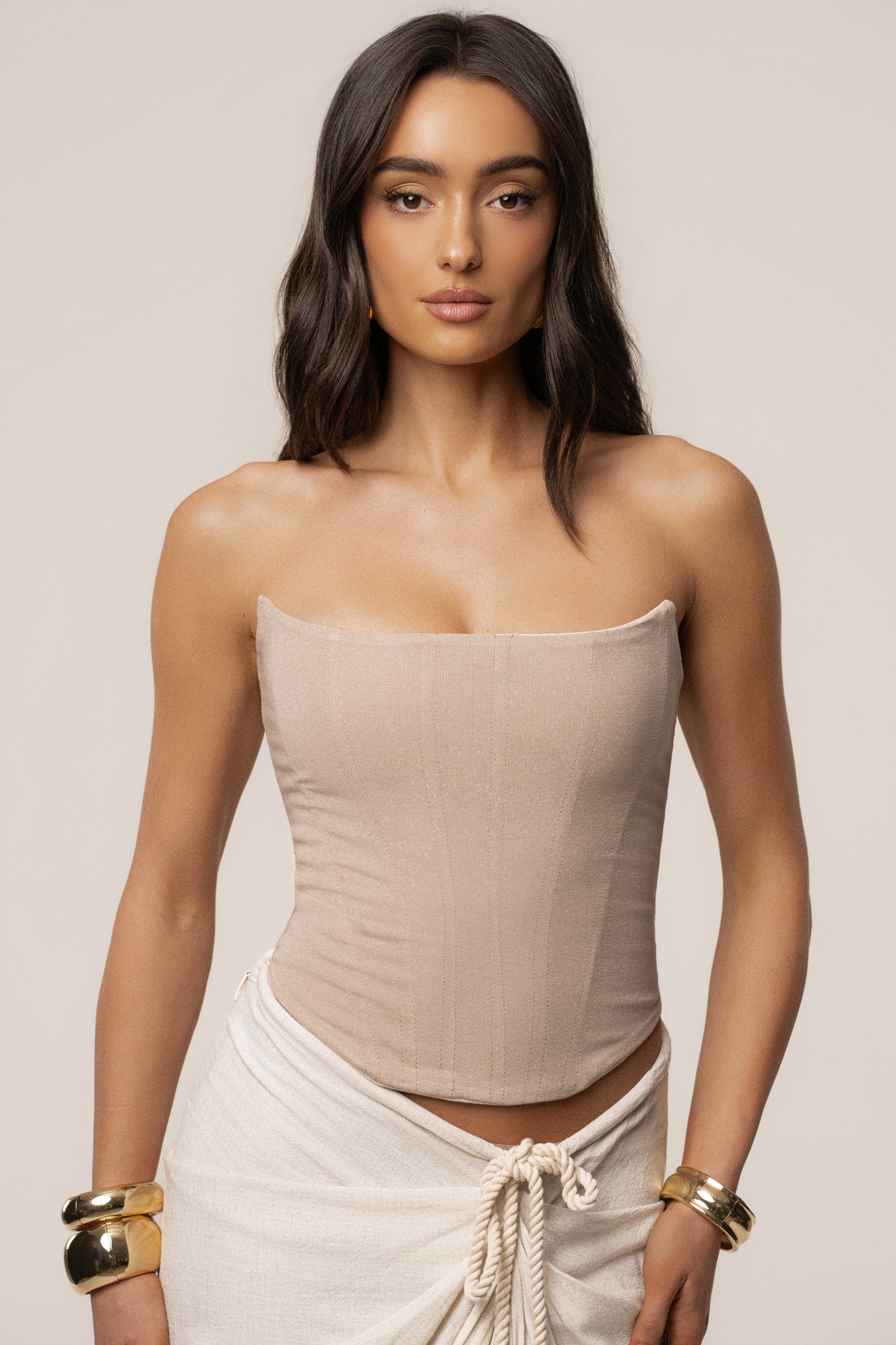 Natural Fenix Reversible Linen Corset JLUXLABEL