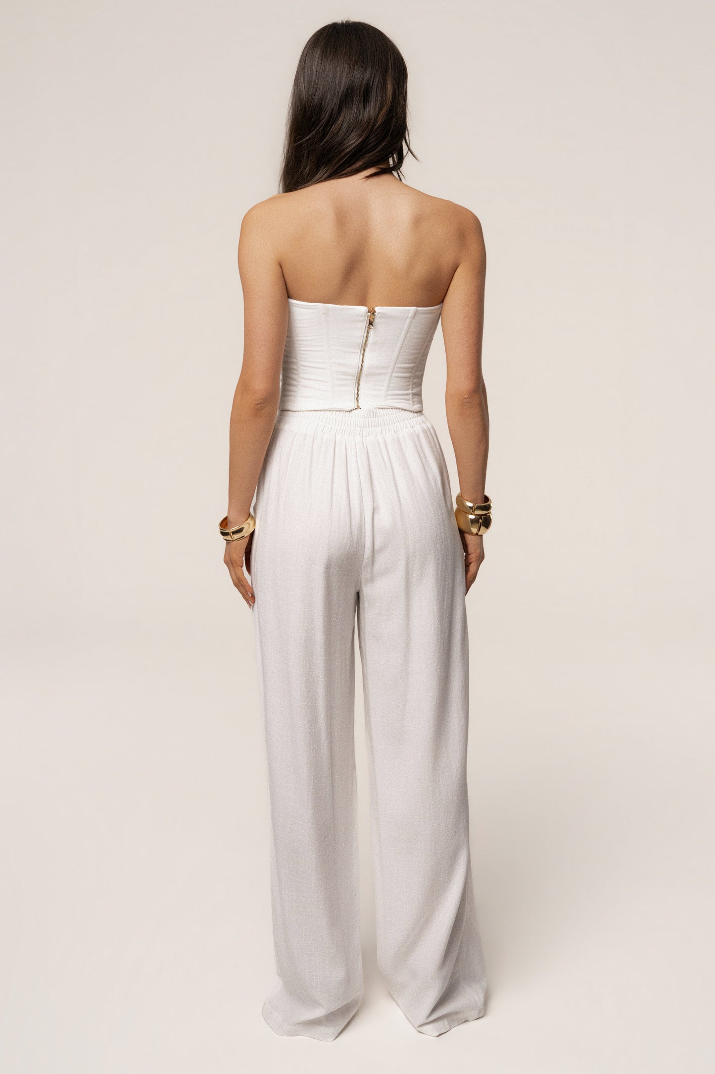 White Fenix Reversible Linen Corset JLUXLABEL