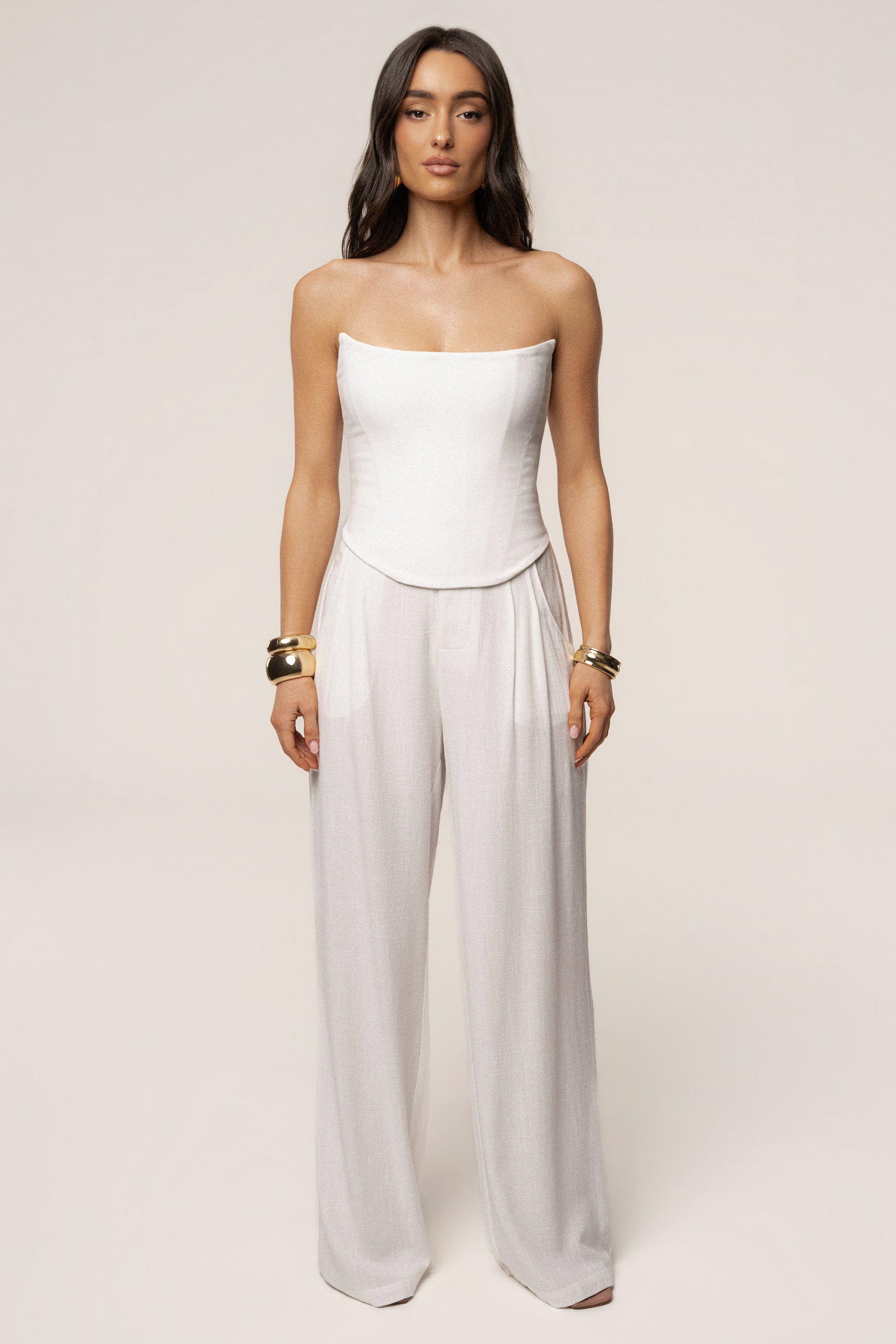 White Fenix Reversible Linen Corset JLUXLABEL