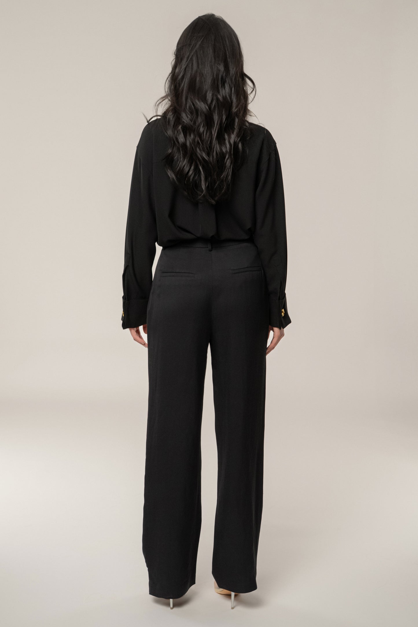 Black Stella Button Up Shirt JLUXLABEL