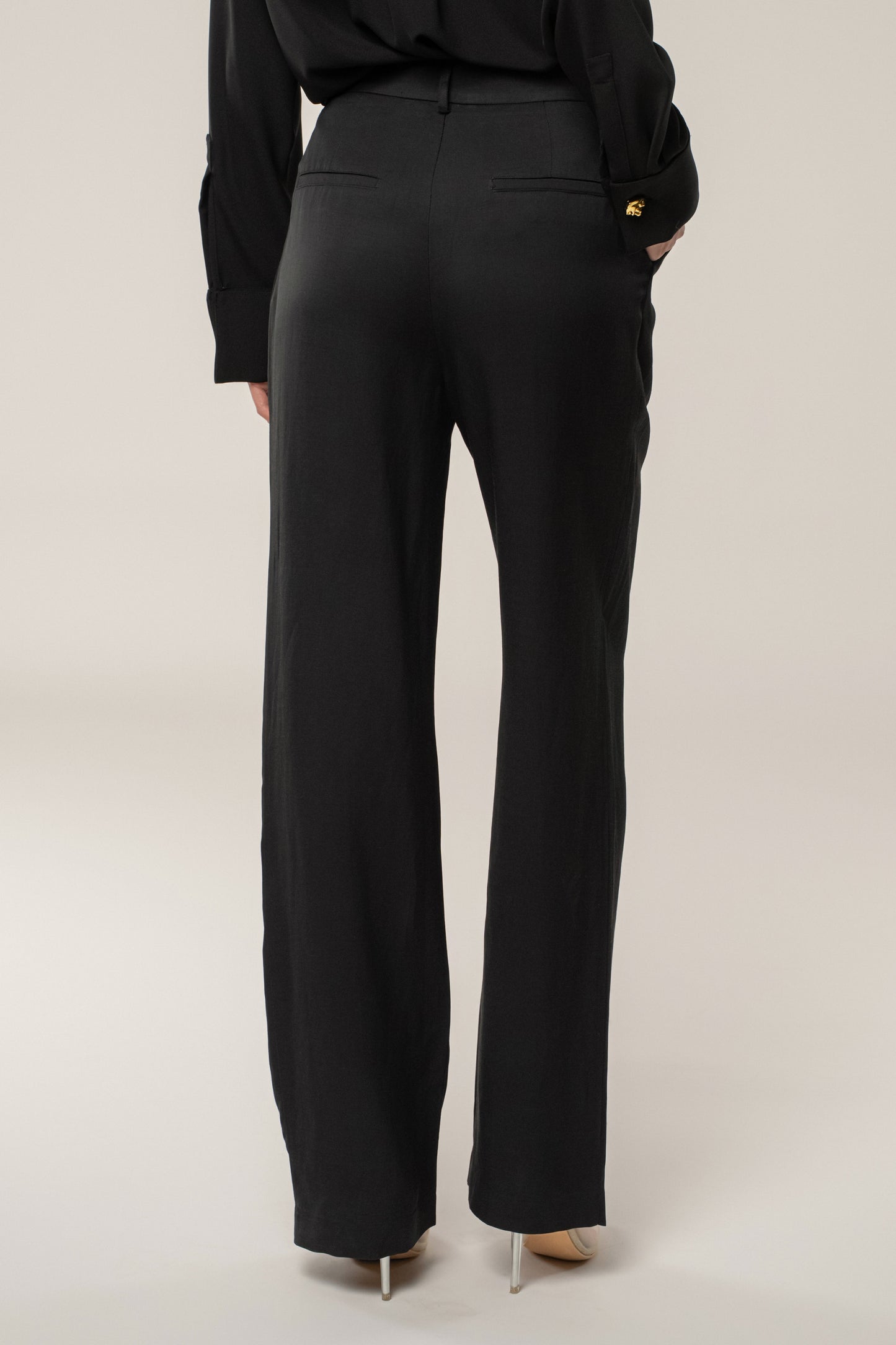 Black Axel Pleated Trouser JLUXLABEL
