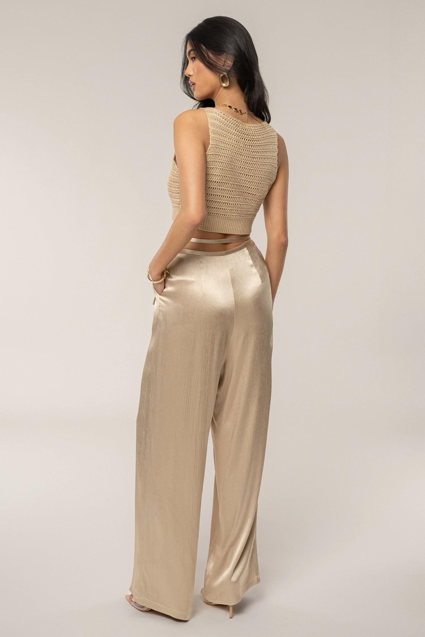 Beige Salmah Crochet Top JLUXLABEL