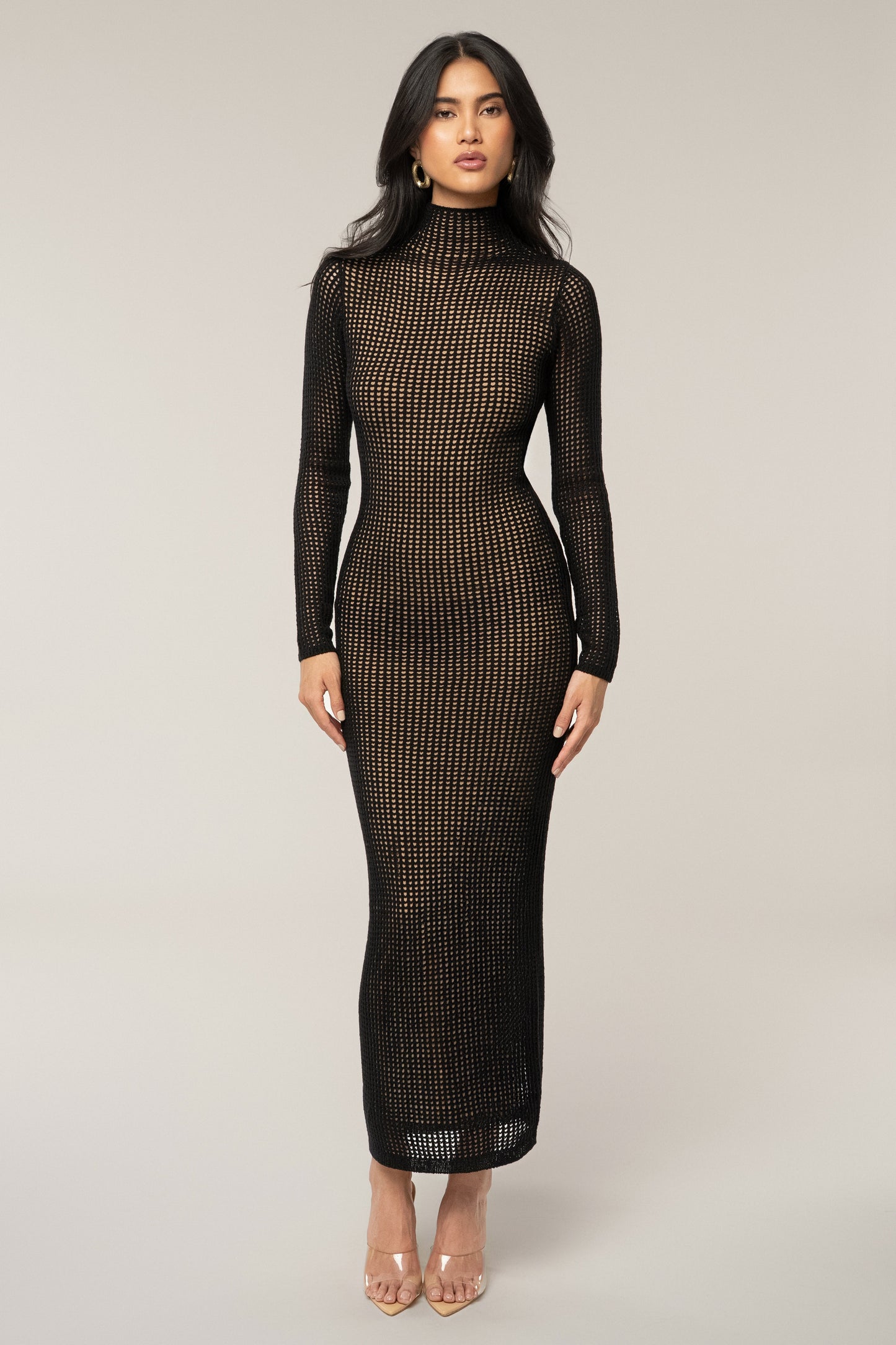 Black Rosabelle Knit Maxi Dress JLUXLABEL