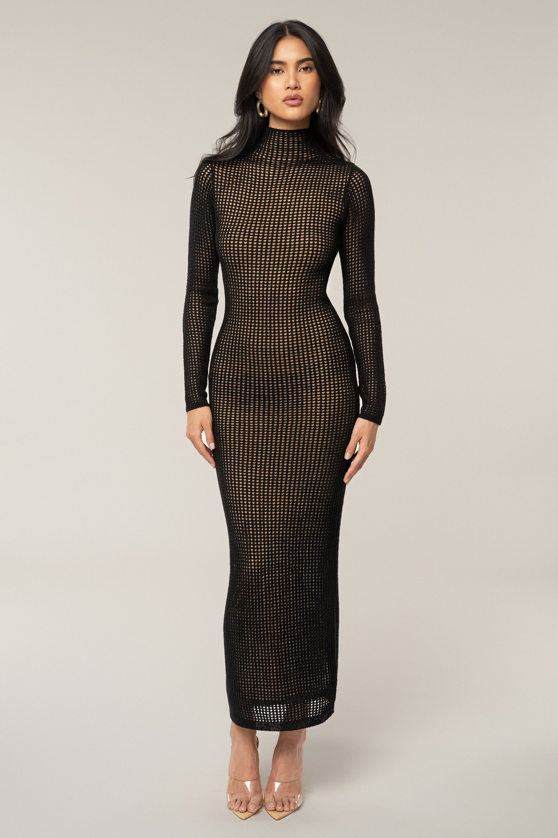 Black Rosabelle Knit Maxi Dress JLUXLABEL