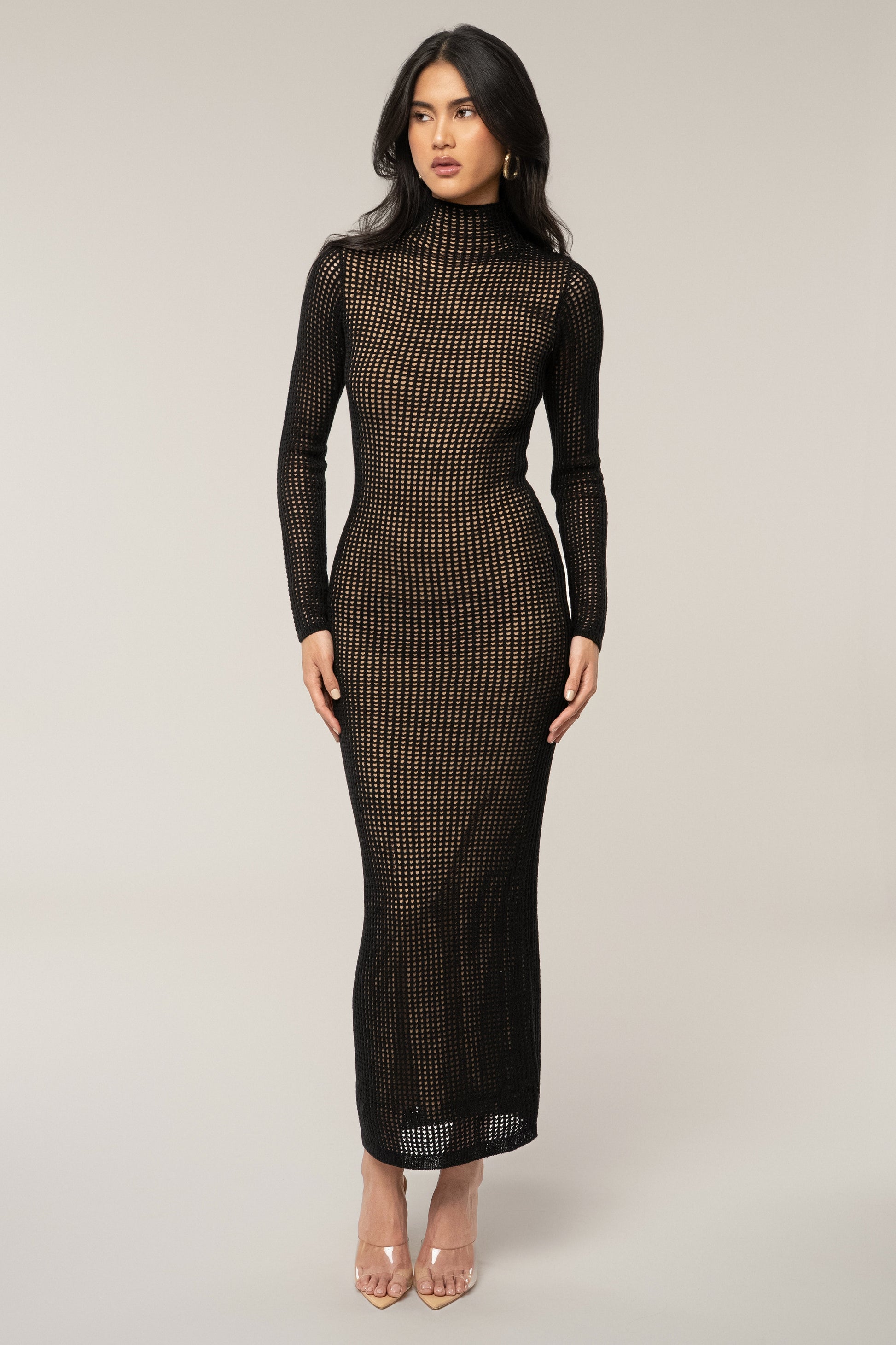 Black Rosabelle Knit Maxi Dress JLUXLABEL
