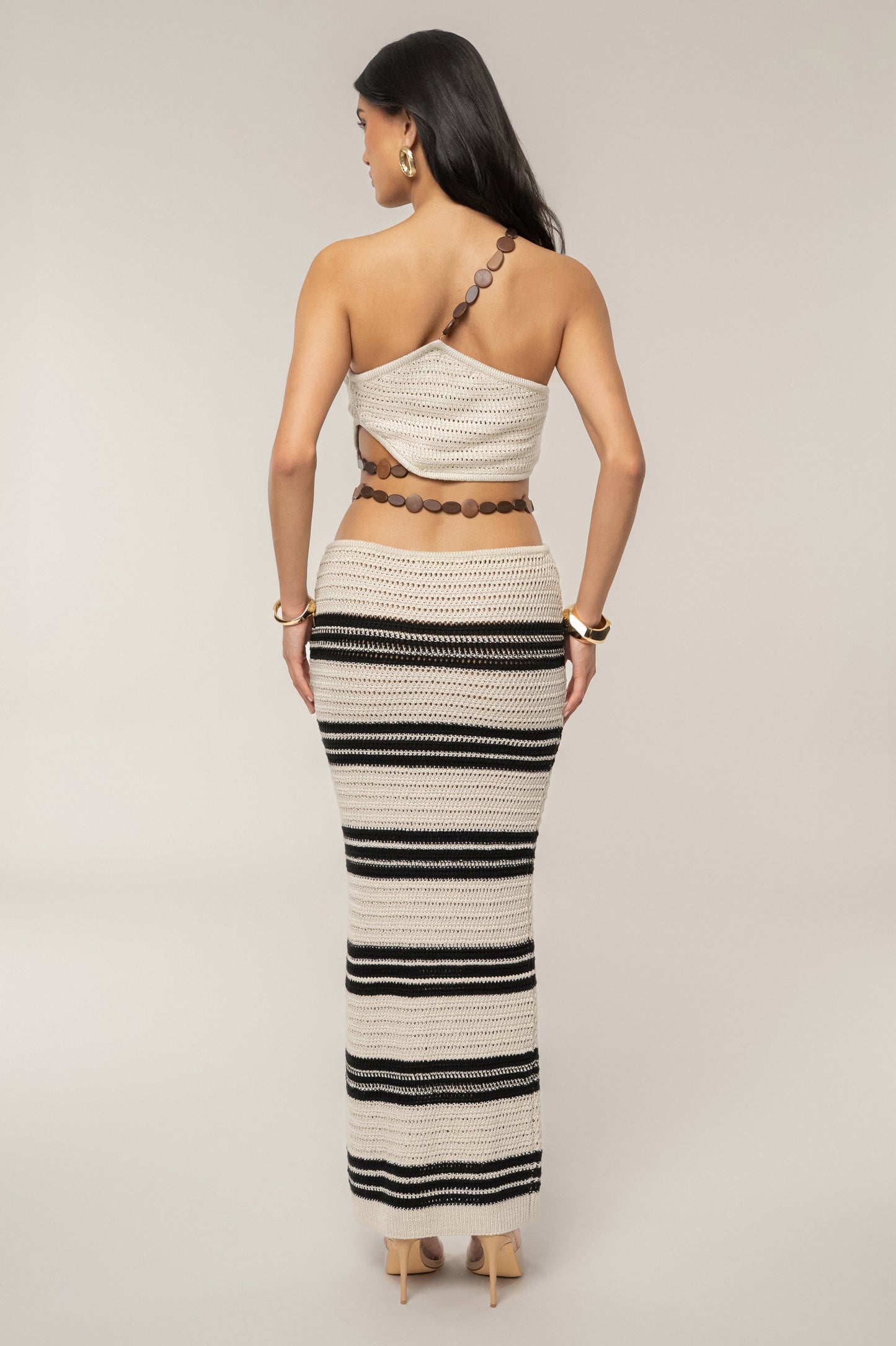 Cream/Black Isla Crochet Skirt Set JLUXLABEL