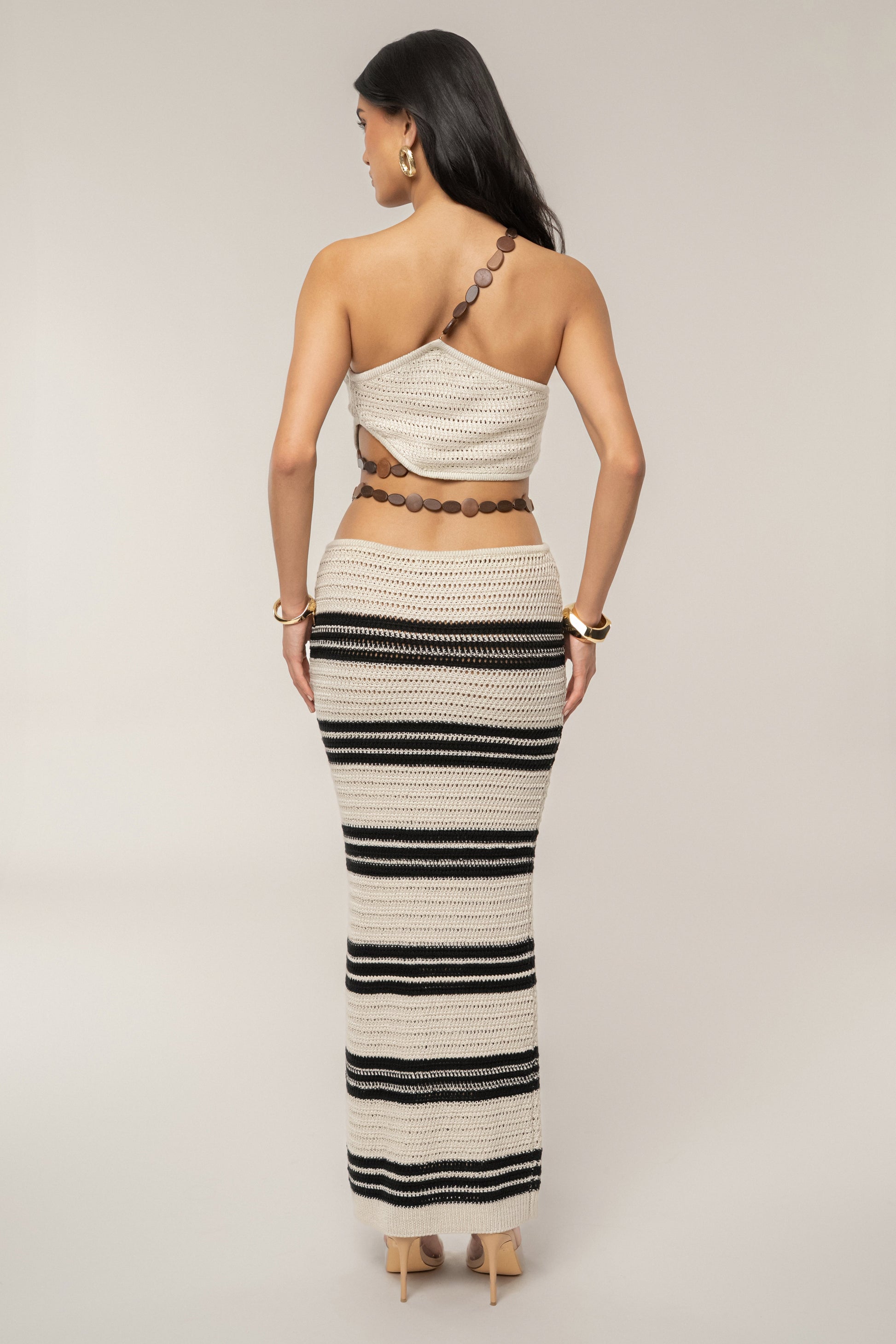 Cream/Black Isla Crochet Skirt Set JLUXLABEL