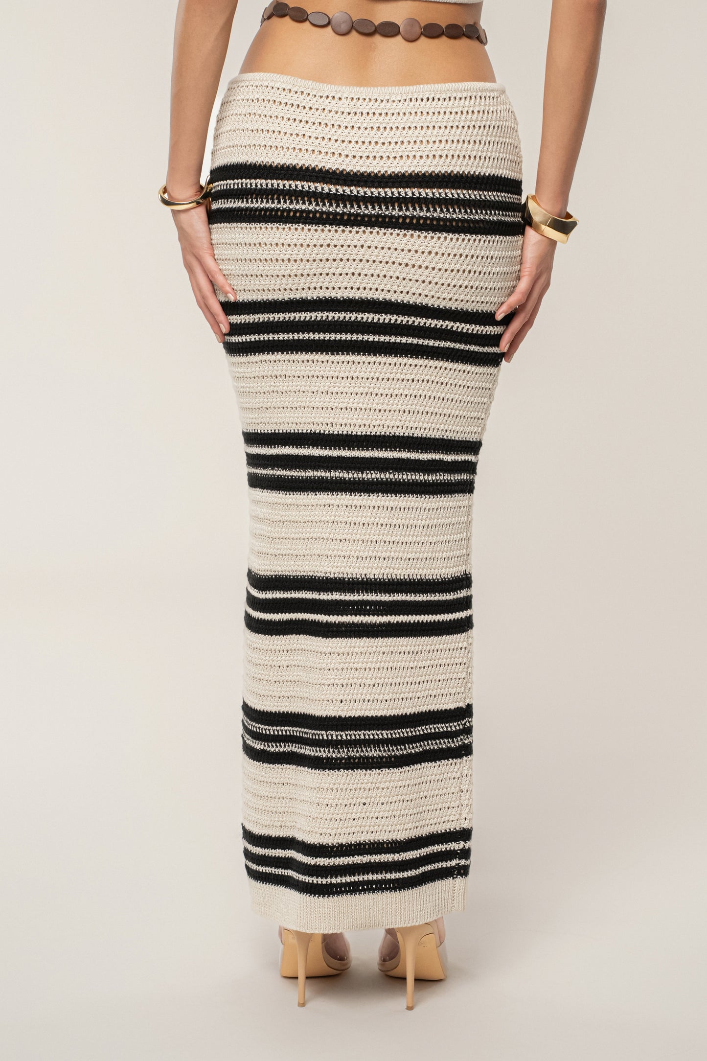 Cream/Black Isla Crochet Skirt Set JLUXLABEL