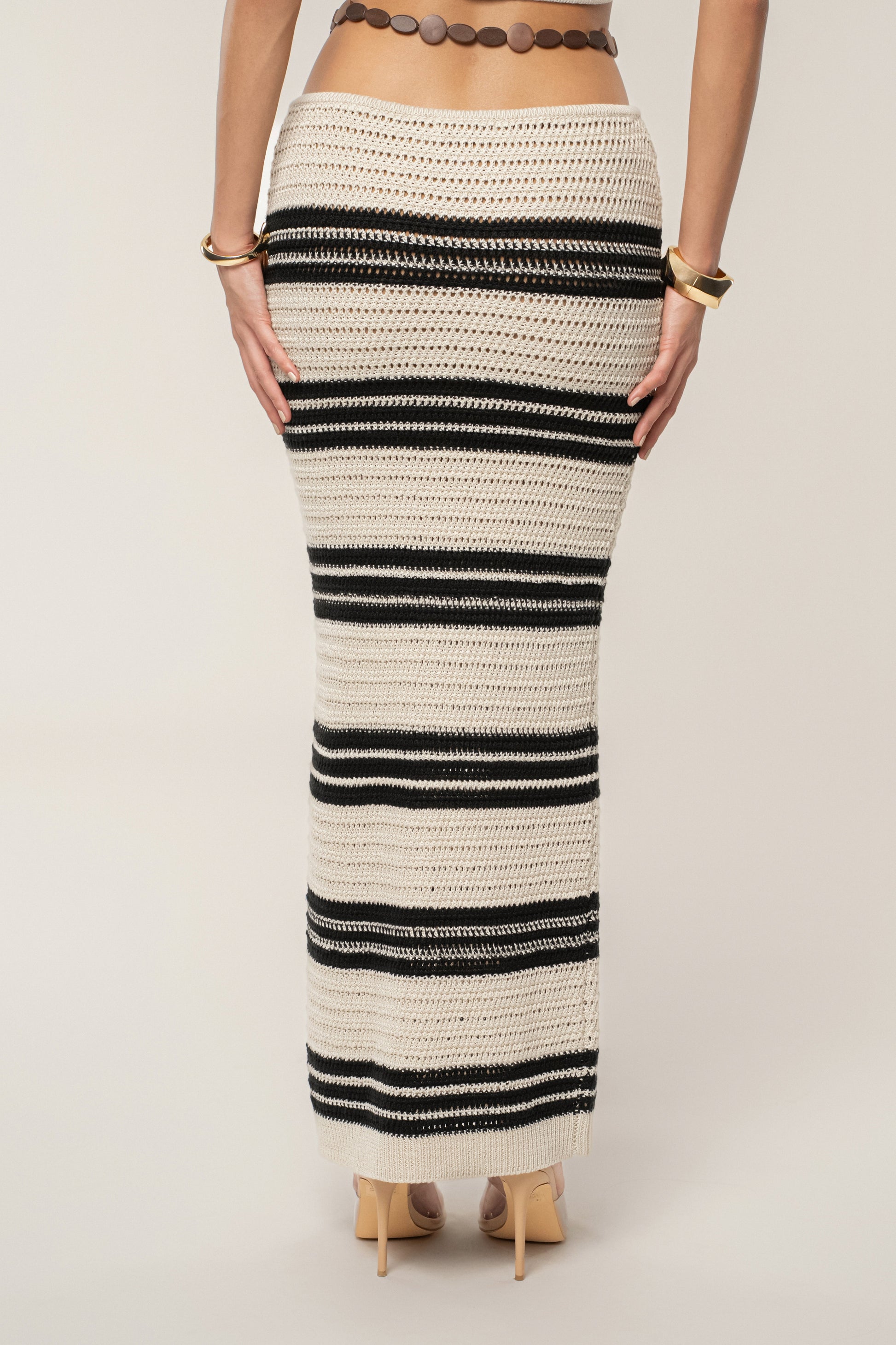Cream/Black Isla Crochet Skirt Set JLUXLABEL