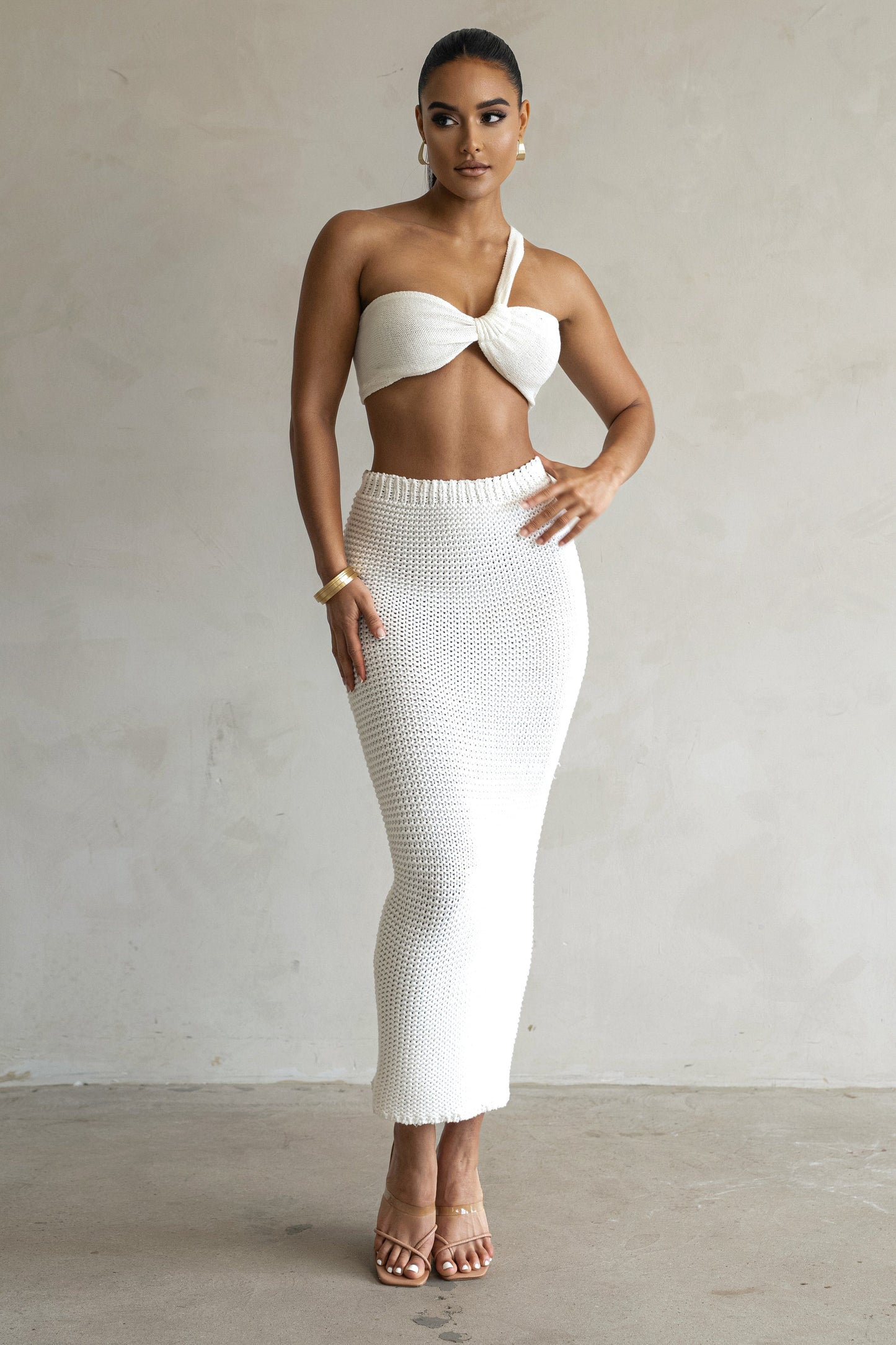 Ivory Jeanette Sweater Knit Top JLUXLABEL