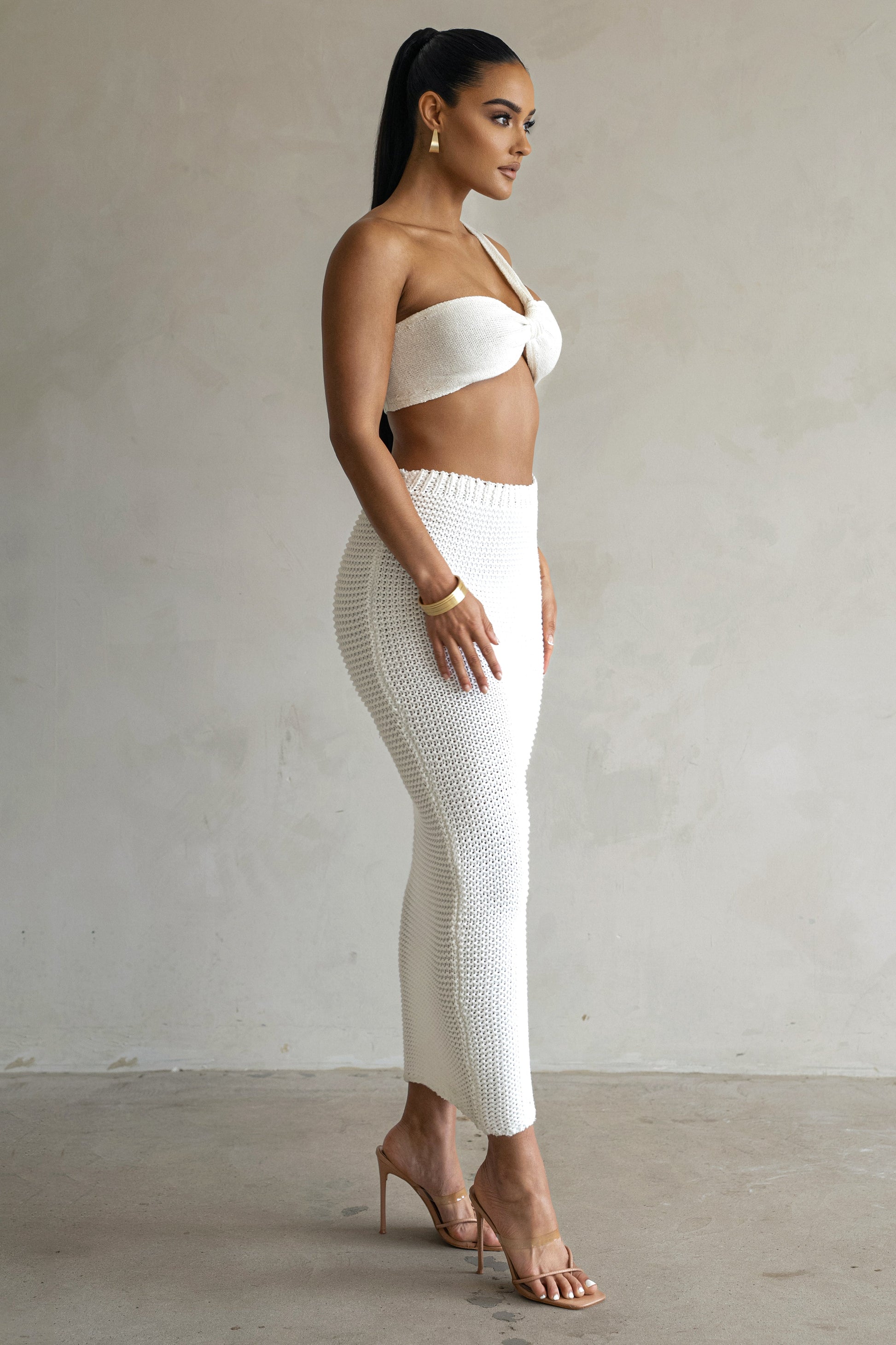 Ivory Jeanette Sweater Knit Top JLUXLABEL