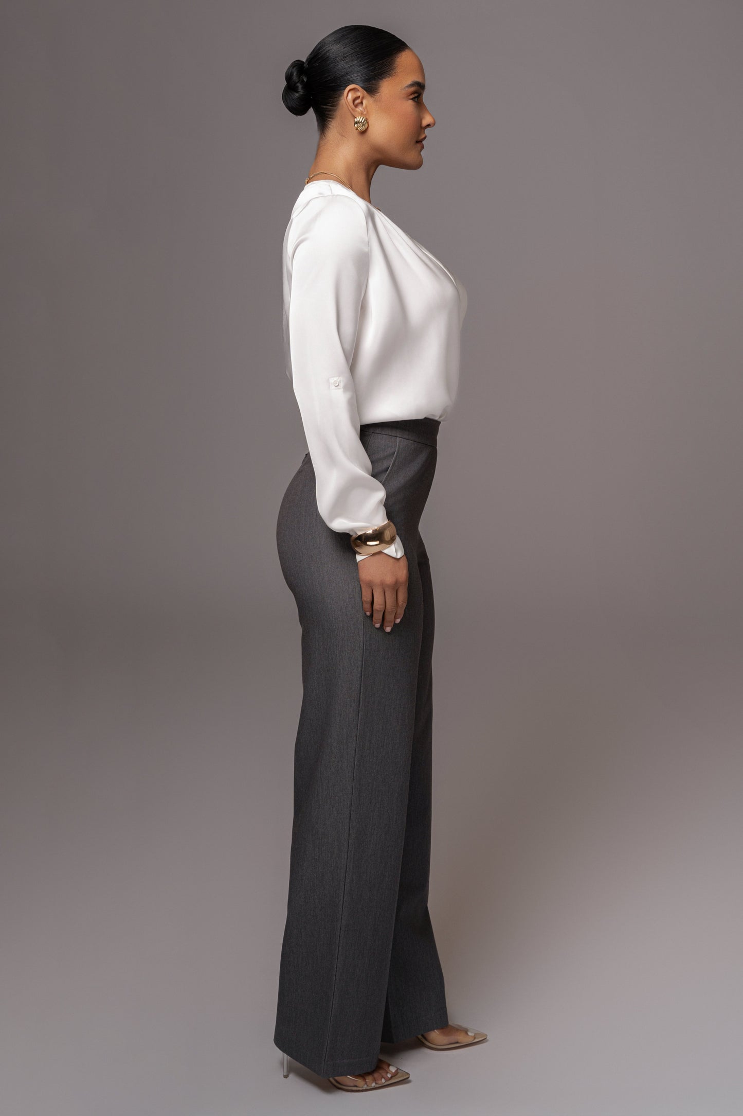 Grey Status Belted Pants JLUXLABEL