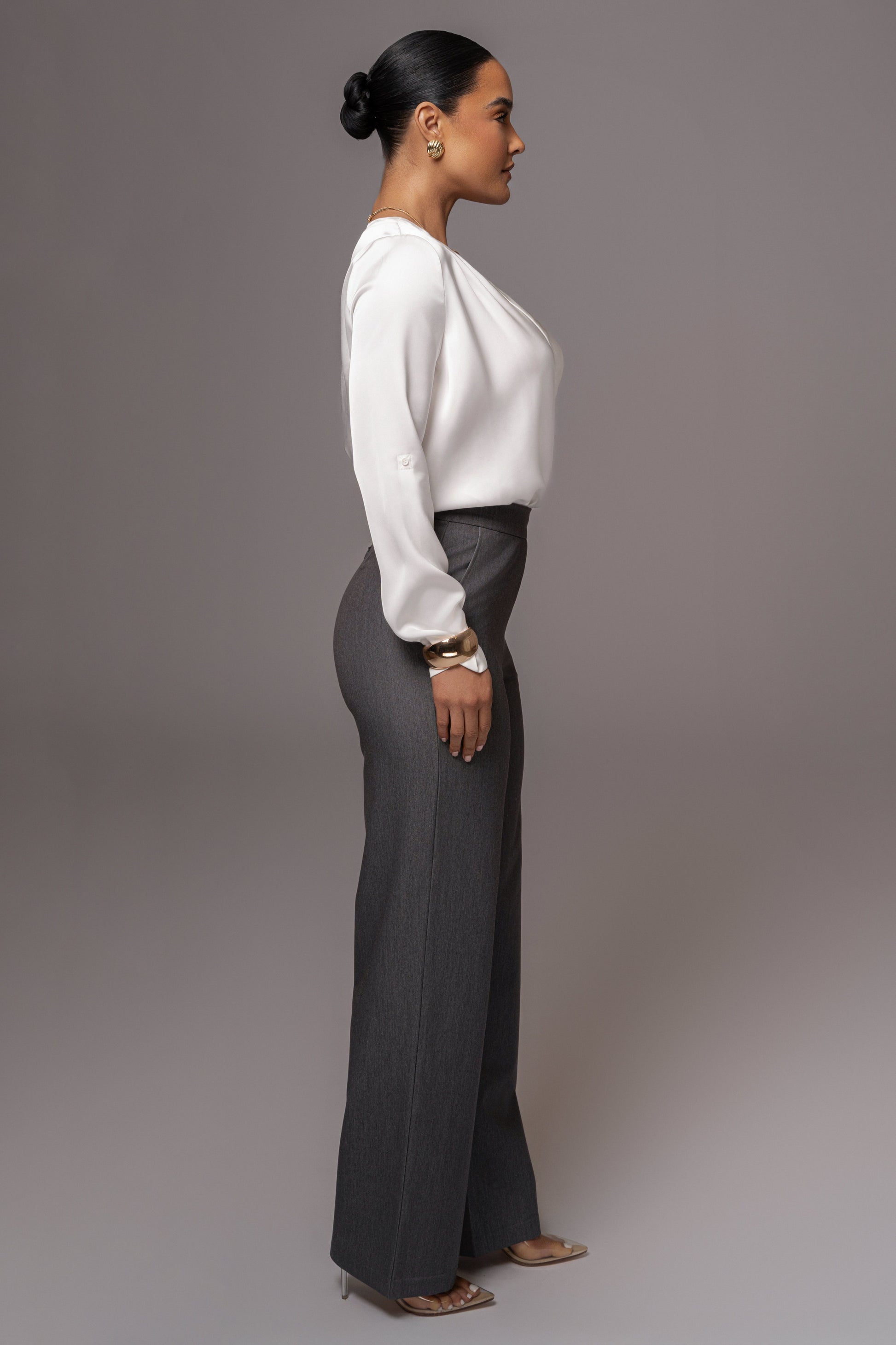 Grey Status Belted Pants JLUXLABEL