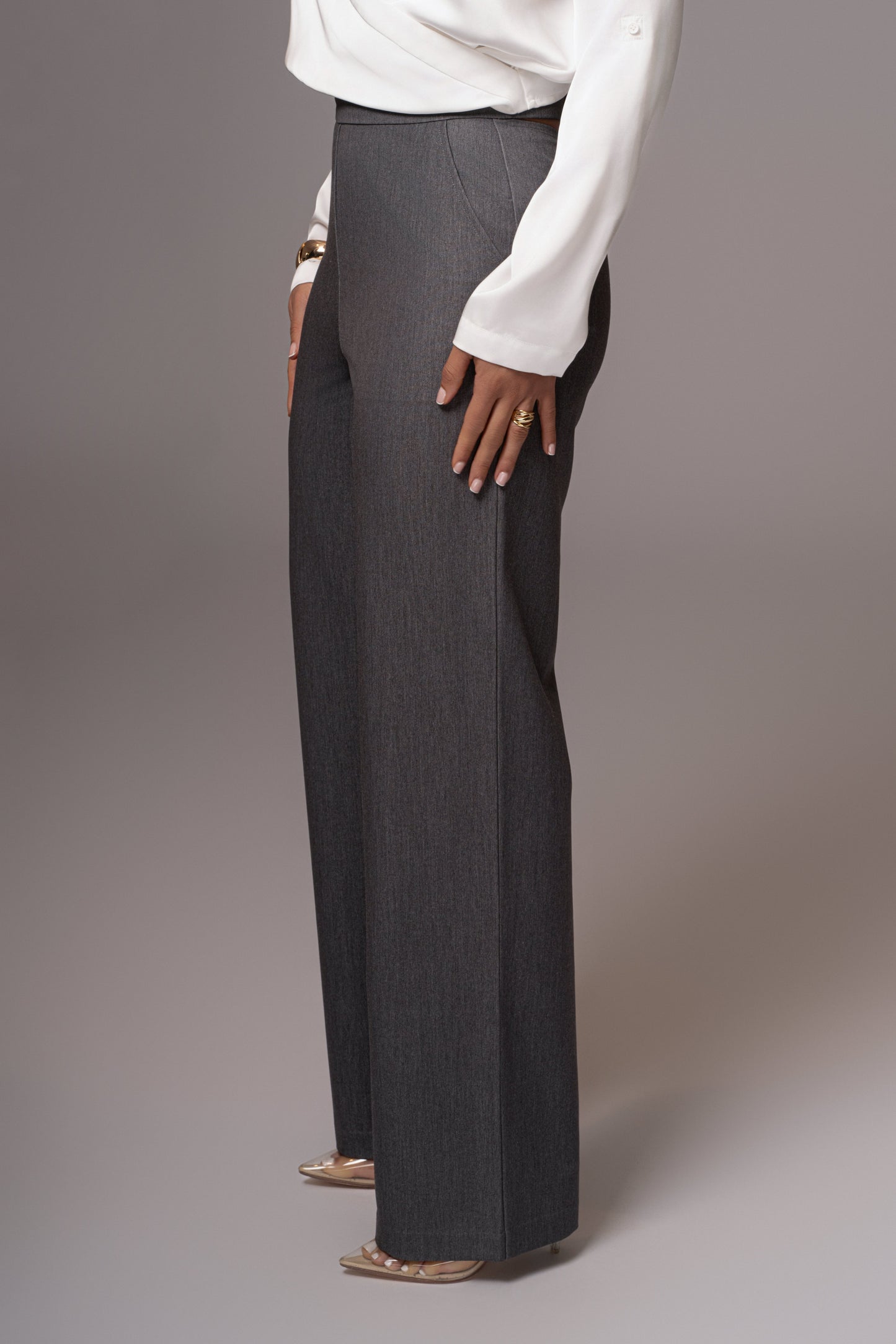 Grey Status Belted Pants JLUXLABEL