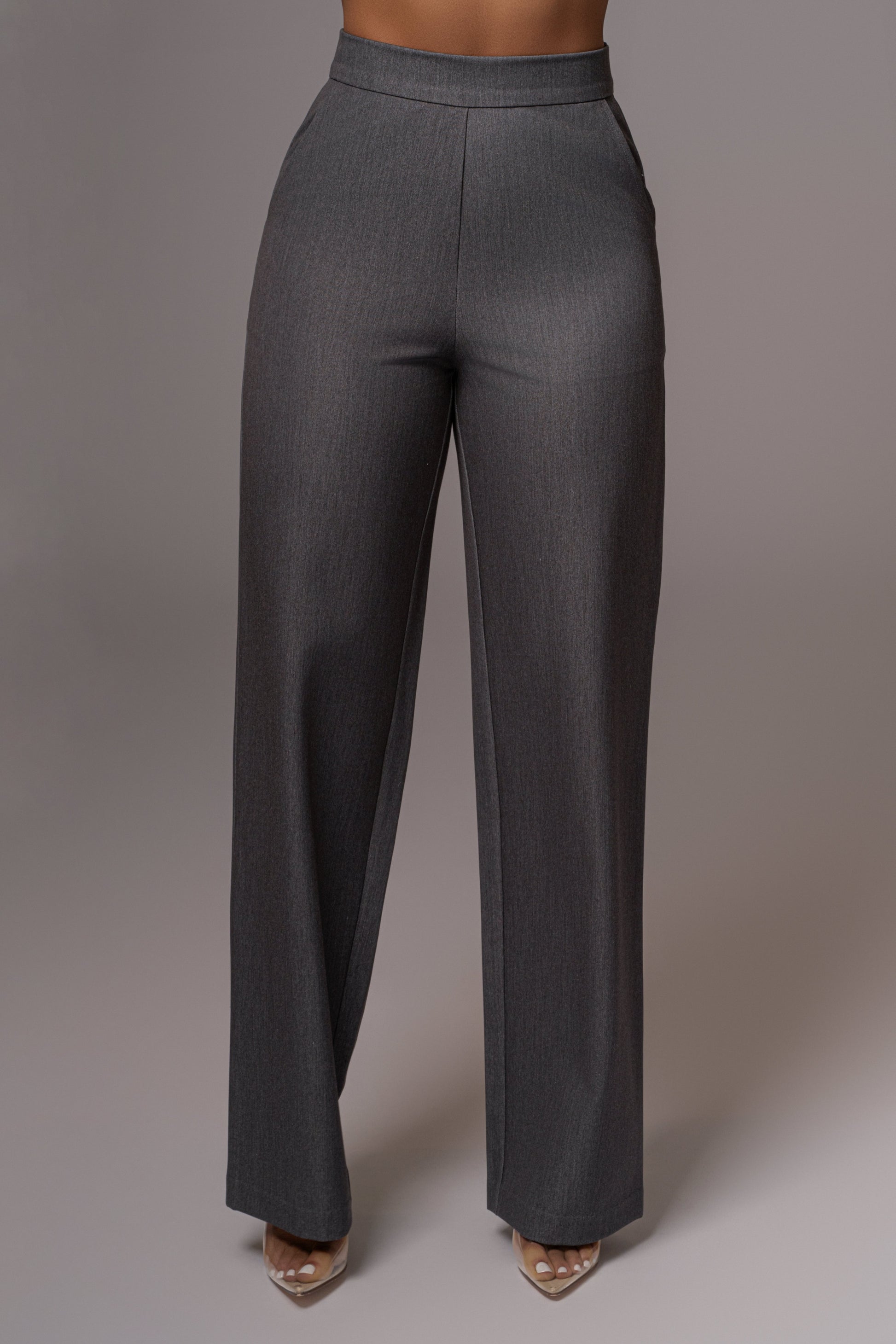 Grey Status Belted Pants JLUXLABEL