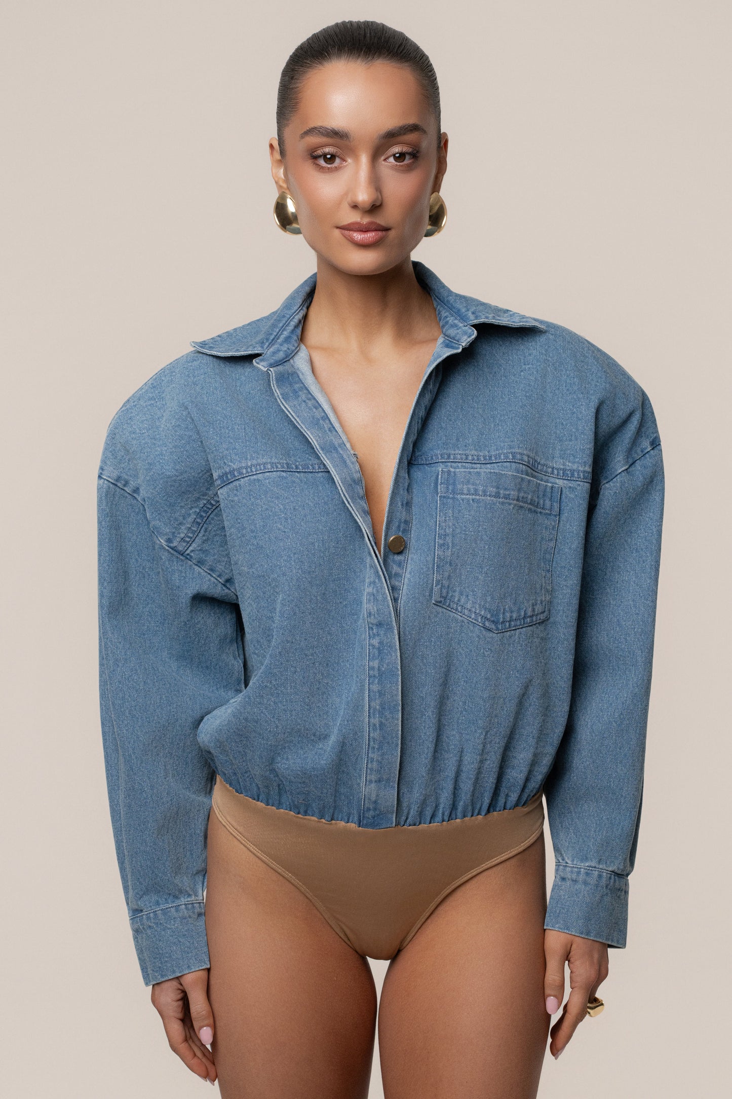 Denim Unstoppable Bodysuit JLUXLABEL