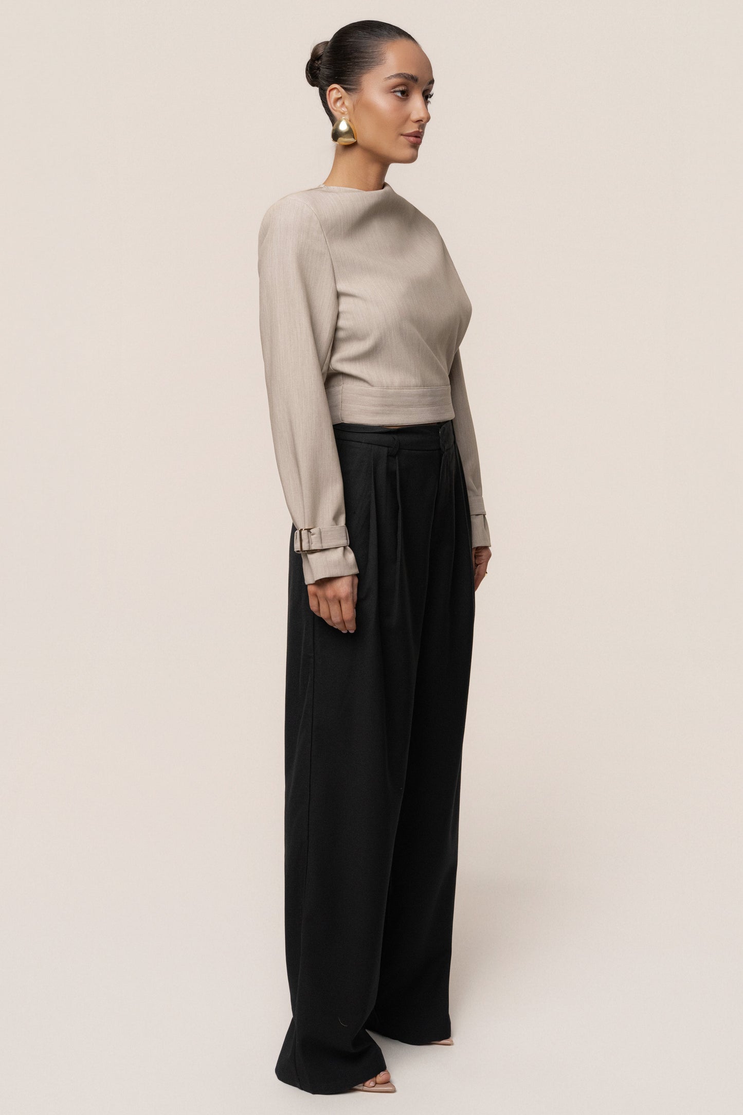 Stone Aligned Scarf Top JLUXLABEL