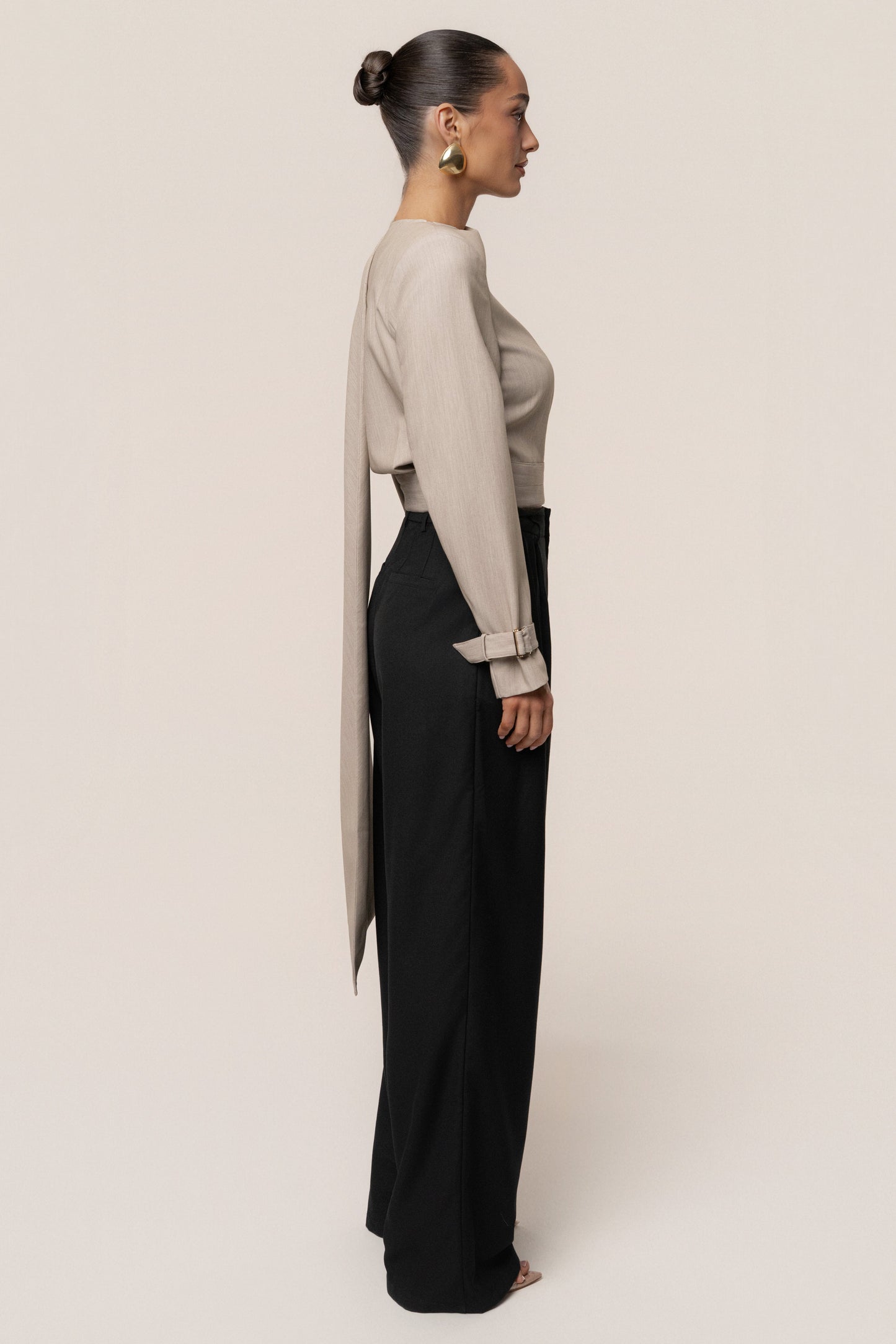 Stone Aligned Scarf Top JLUXLABEL