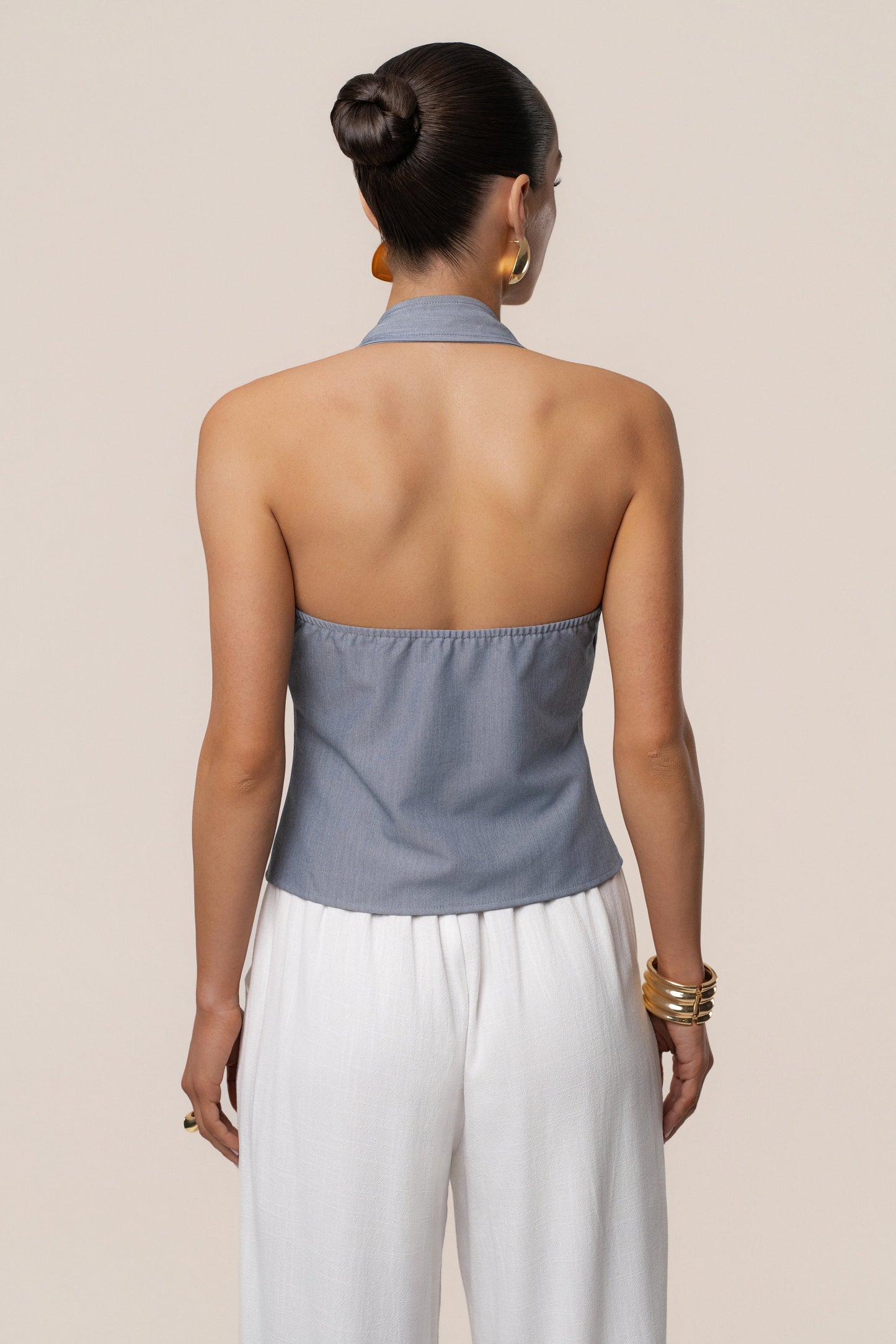 Blue Clean Slate Halter Vest JLUXLABEL