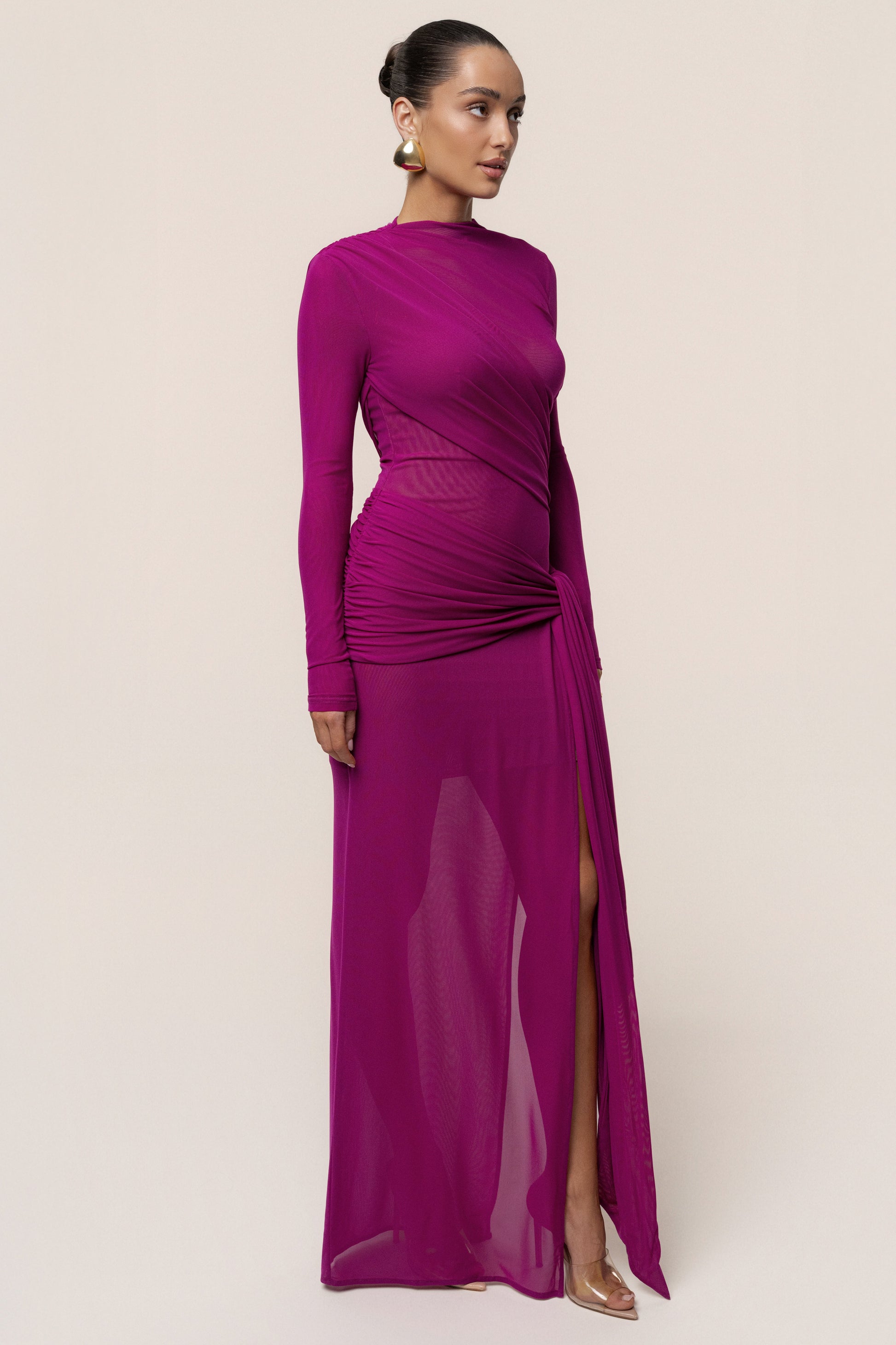 Purple Heatwave Mesh Maxi Dress JLUXLABEL