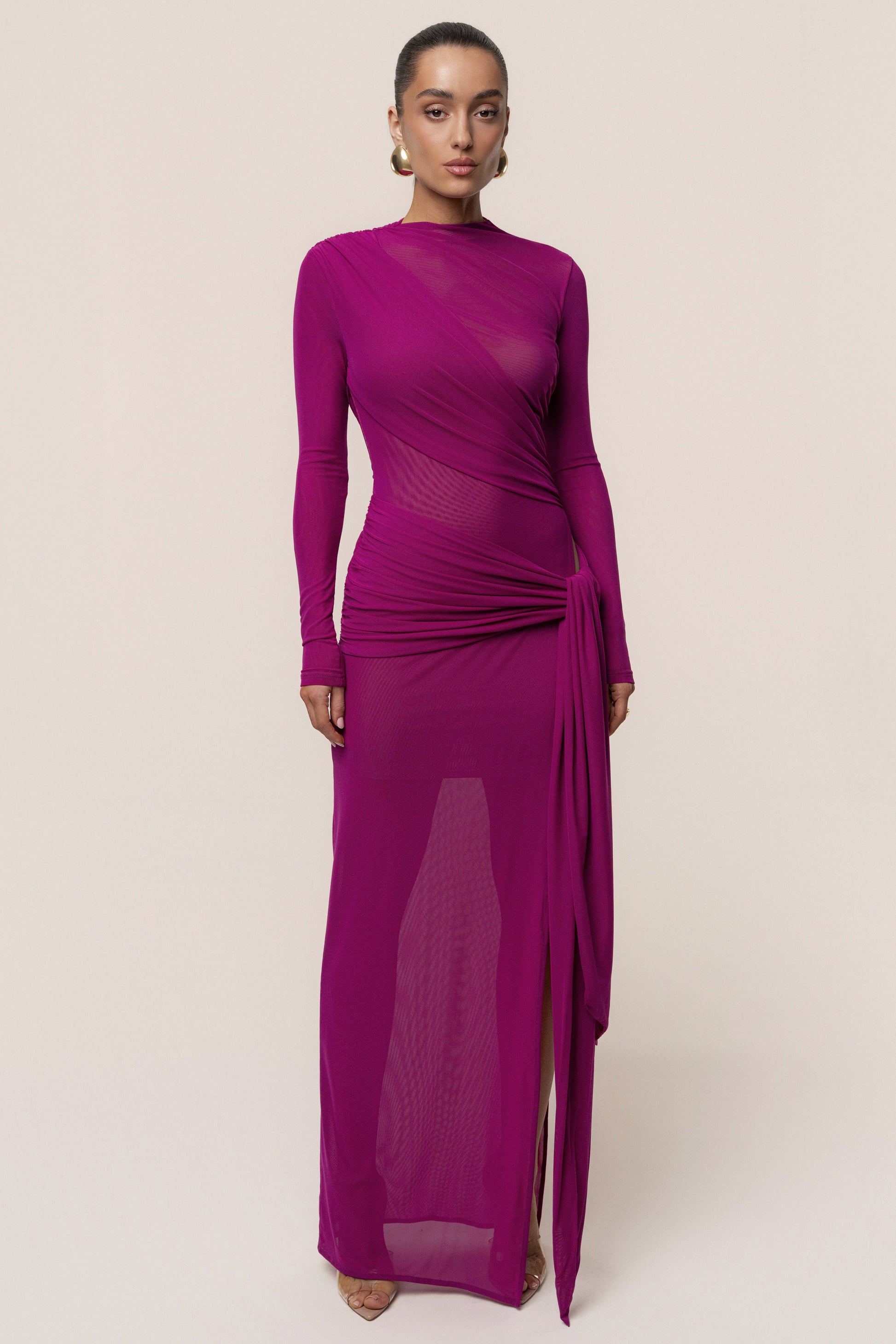 Purple Heatwave Mesh Maxi Dress JLUXLABEL