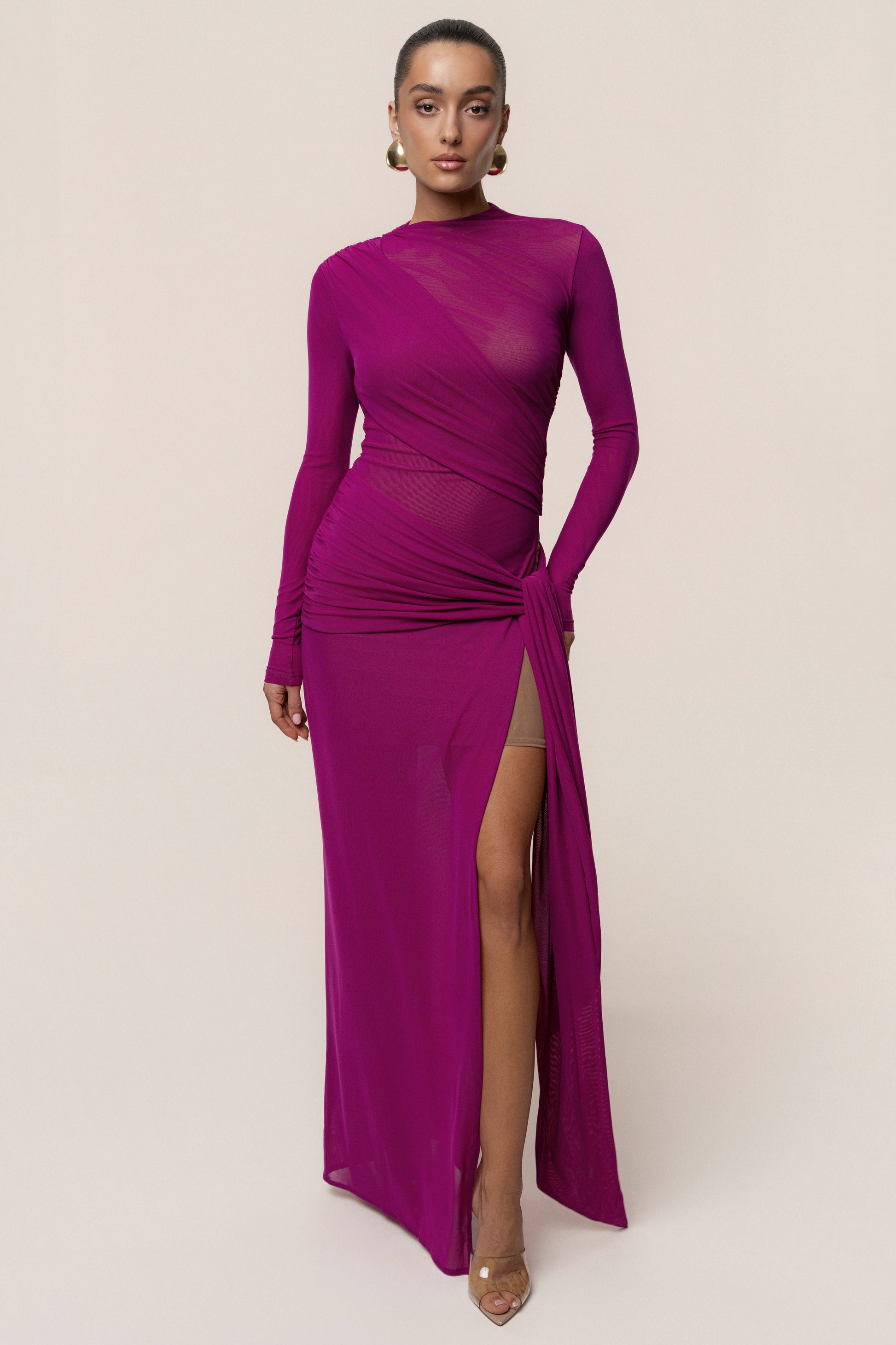 Purple Heatwave Mesh Maxi Dress JLUXLABEL