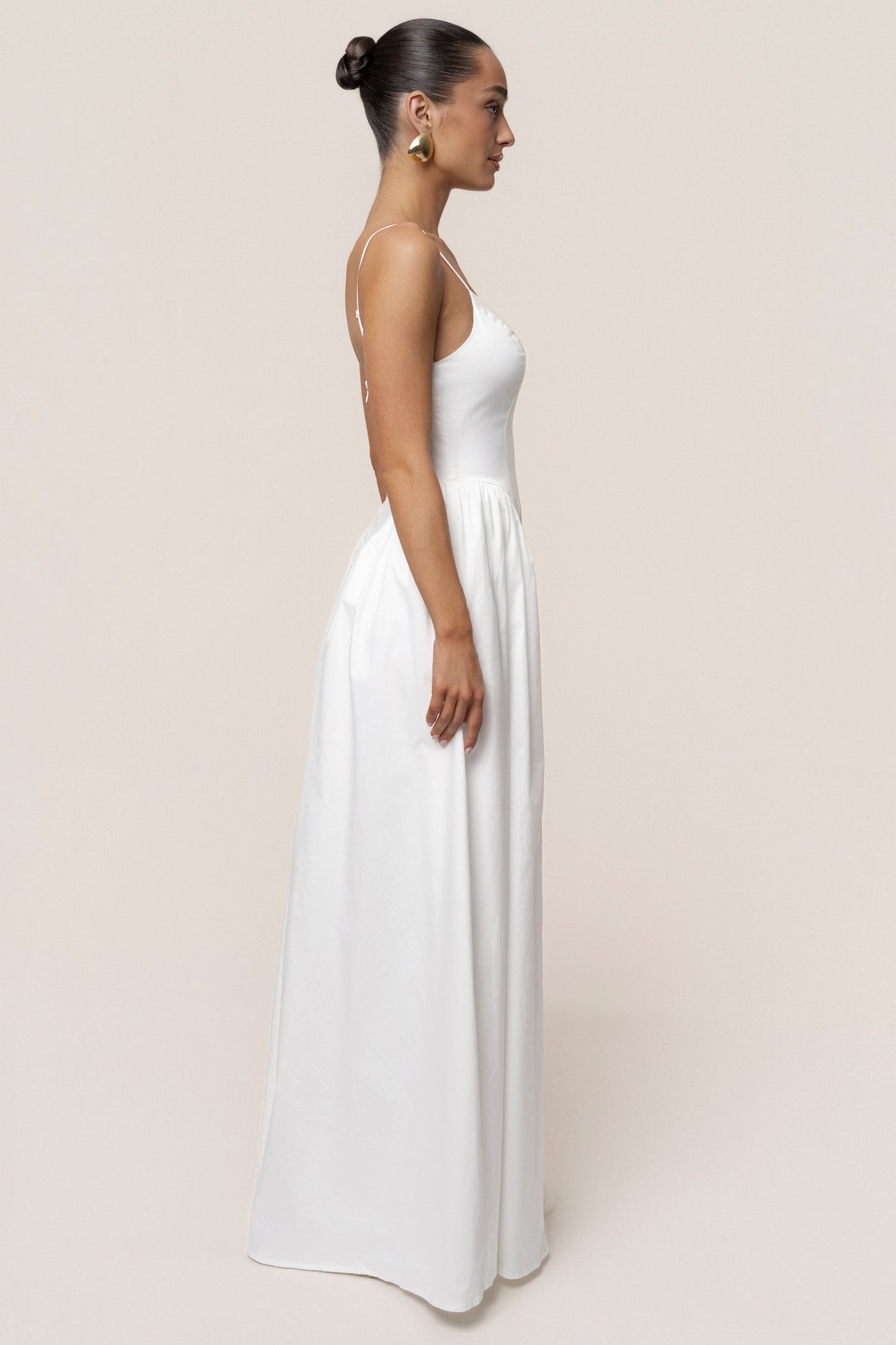 White Sculpted Grace Maxi Dress NEWFASHIONEDGE