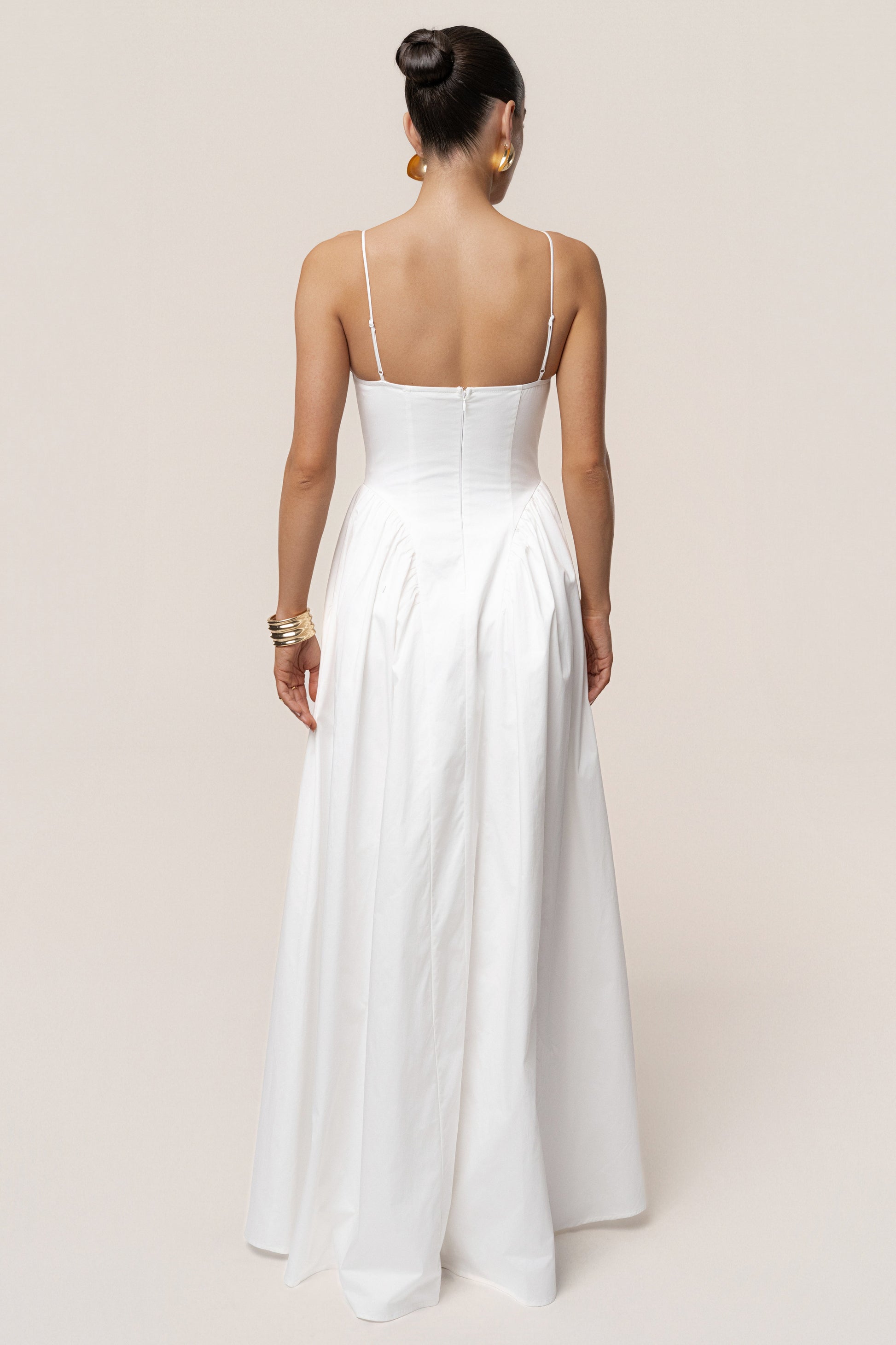 White Sculpted Grace Maxi Dress NEWFASHIONEDGE