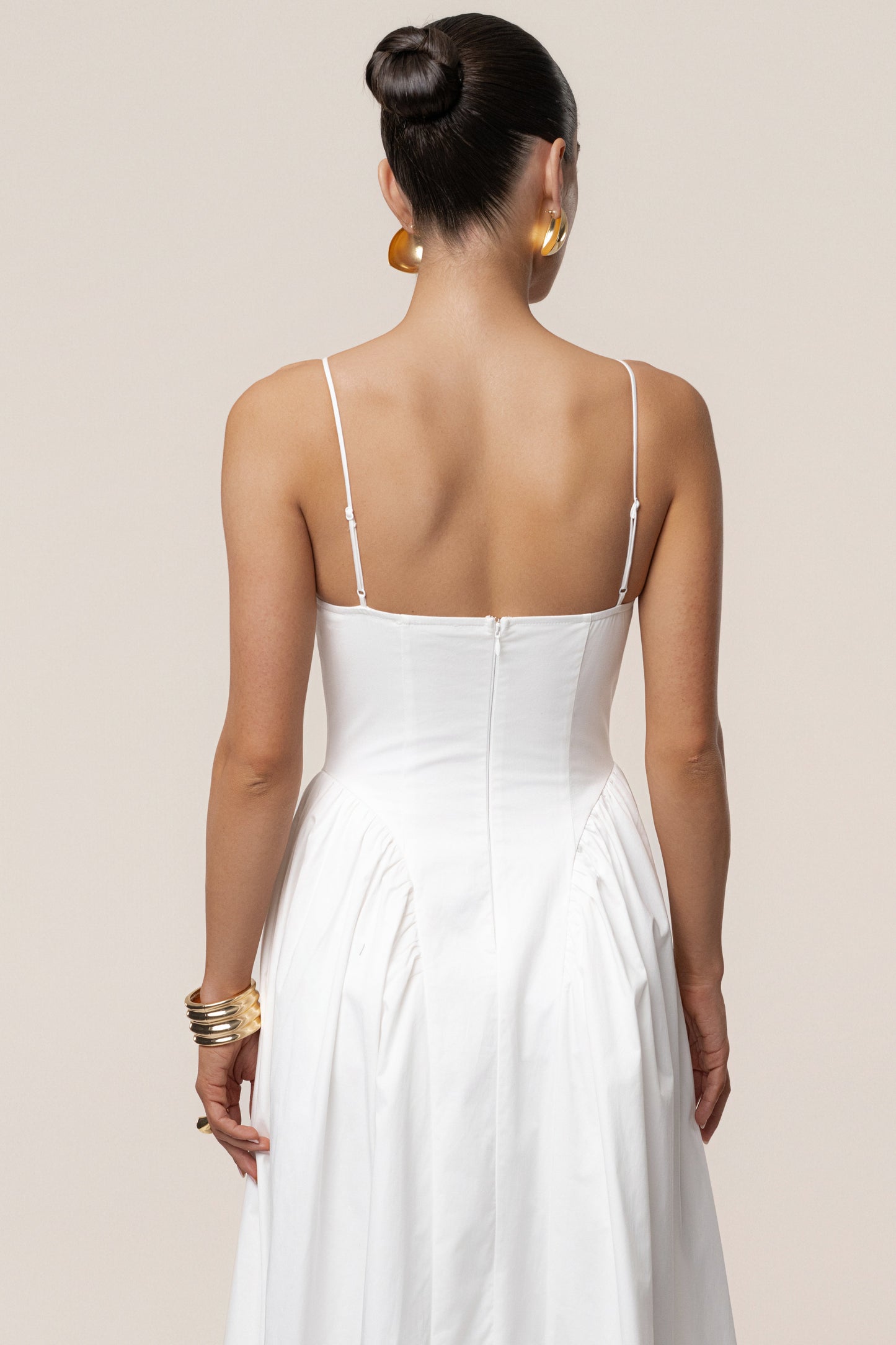 White Sculpted Grace Maxi Dress NEWFASHIONEDGE