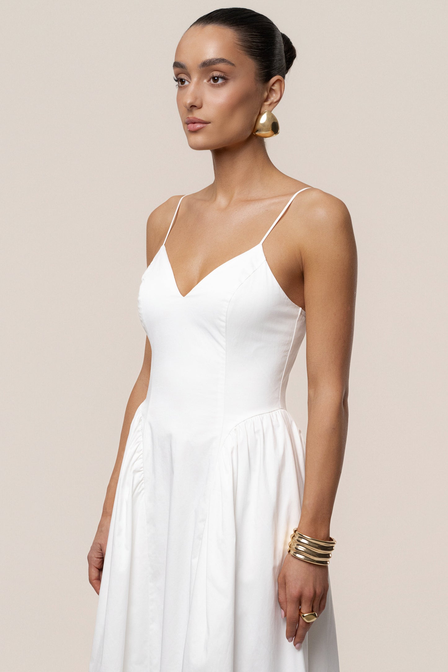 White Sculpted Grace Maxi Dress NEWFASHIONEDGE