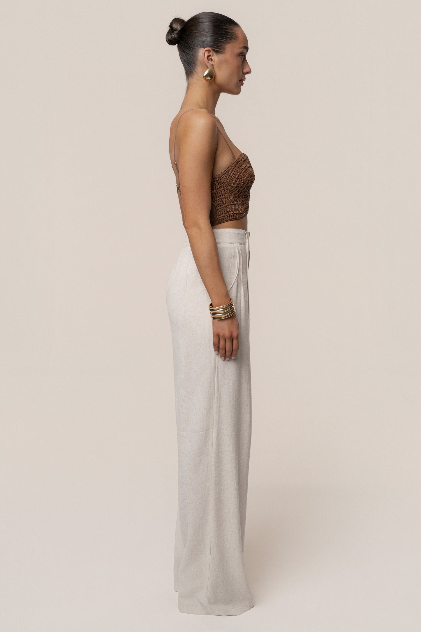 PRE-ORDER Brown Sail Away Texture Bustier NEWFASHIONEDGE