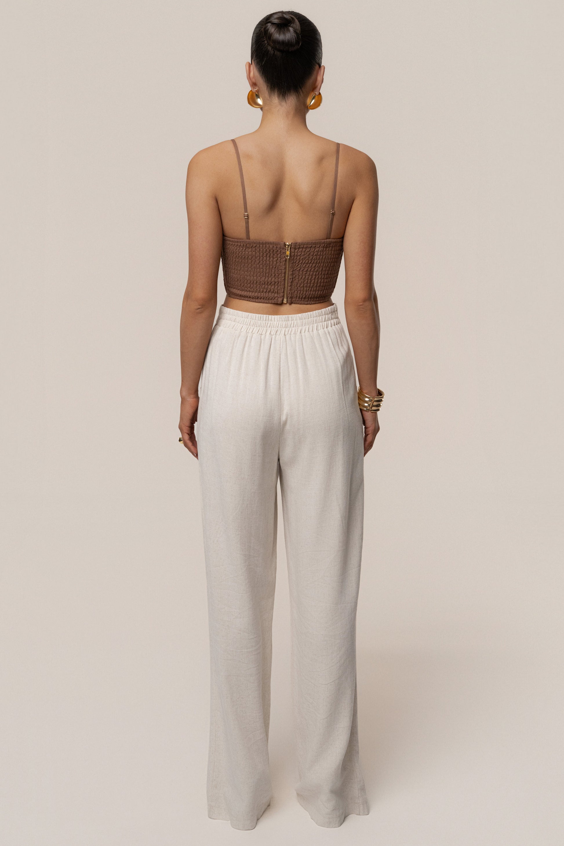 PRE-ORDER Brown Sail Away Texture Bustier NEWFASHIONEDGE