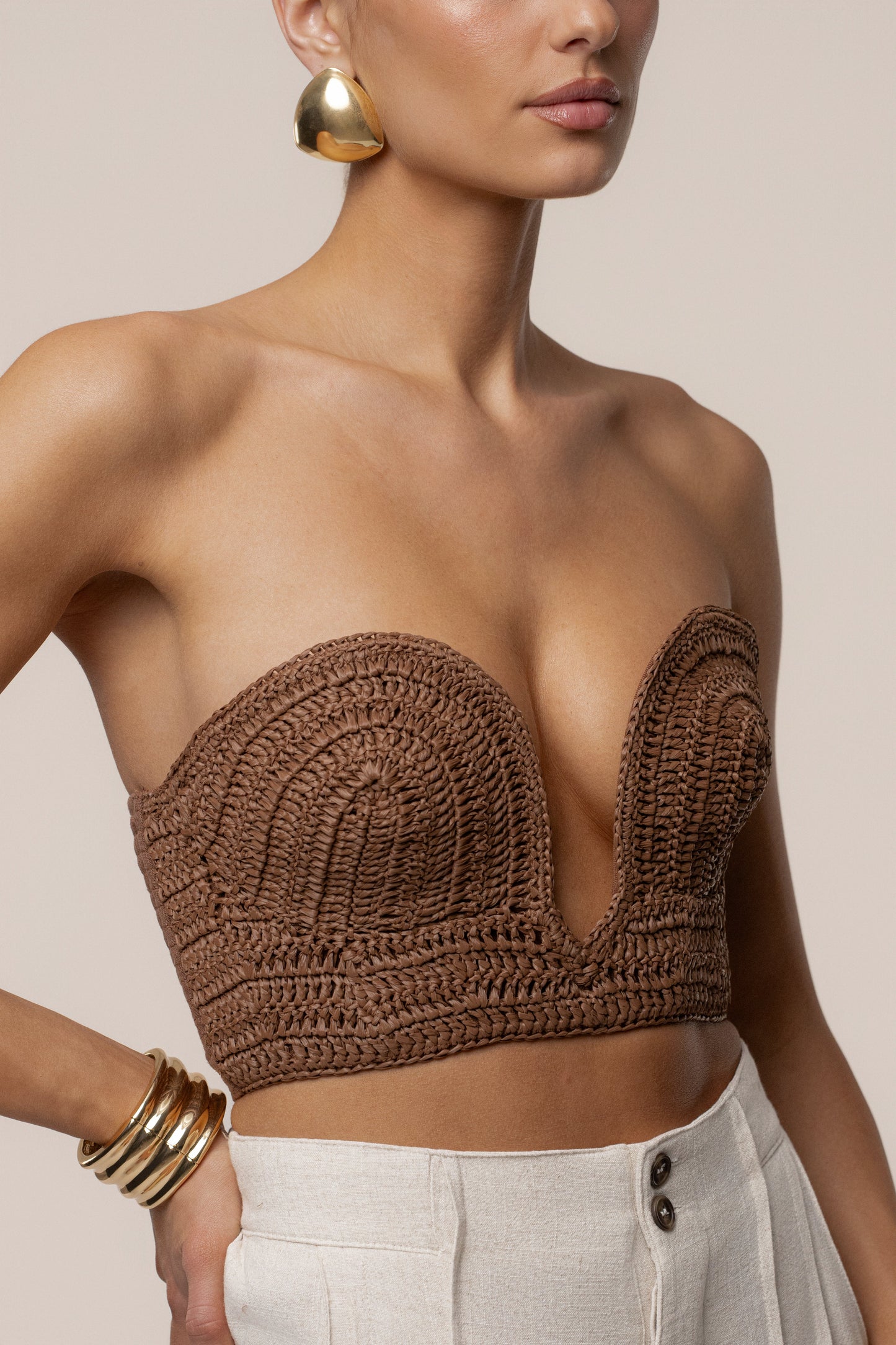 PRE-ORDER Brown Sail Away Texture Bustier