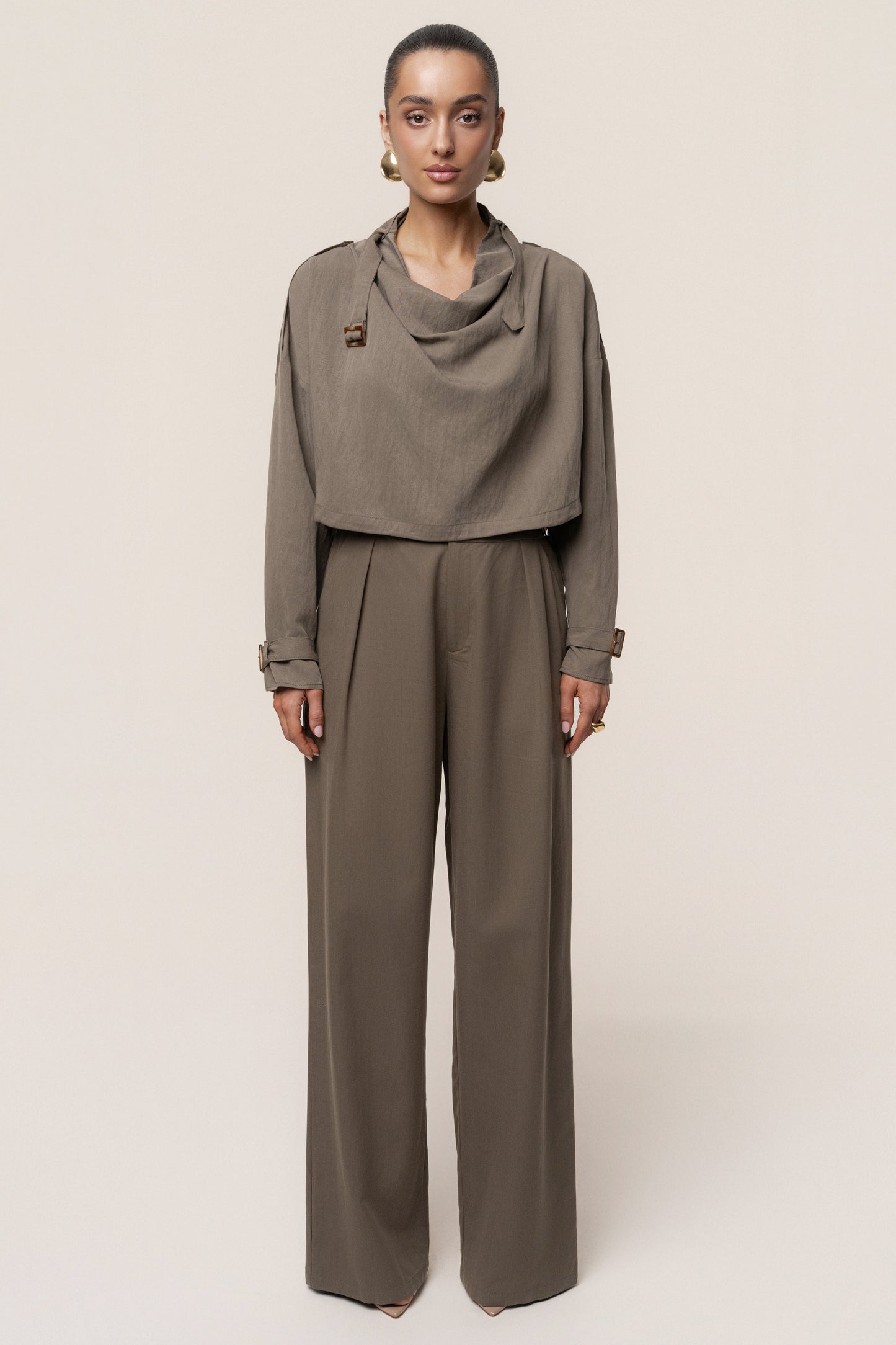 Dark Taupe Wanderlust Crop Top JLUXLABEL