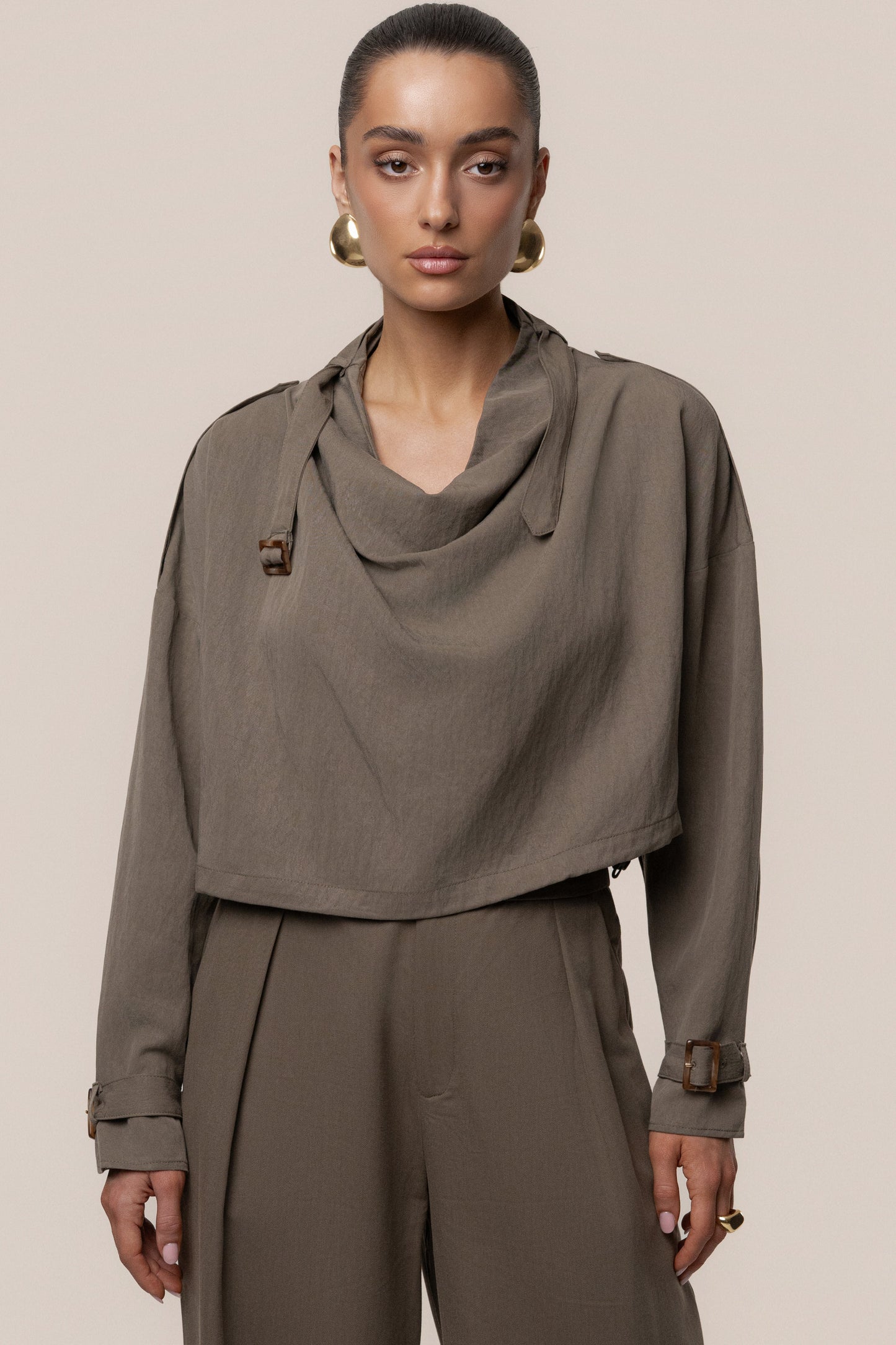 Dark Taupe Wanderlust Crop Top JLUXLABEL