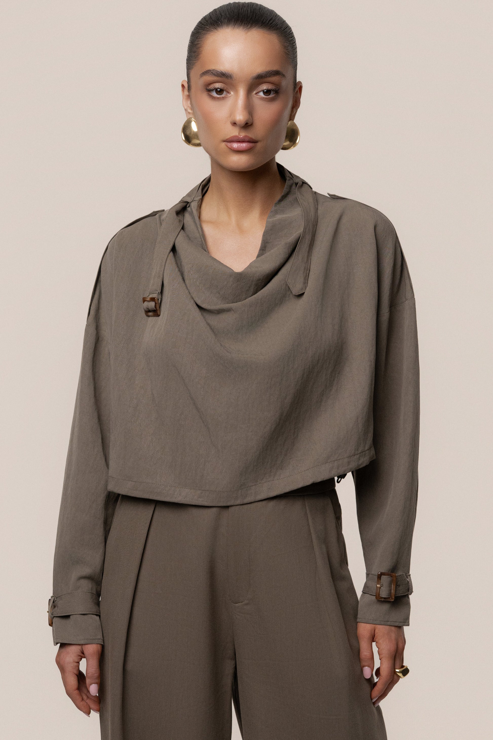 Dark Taupe Wanderlust Crop Top JLUXLABEL
