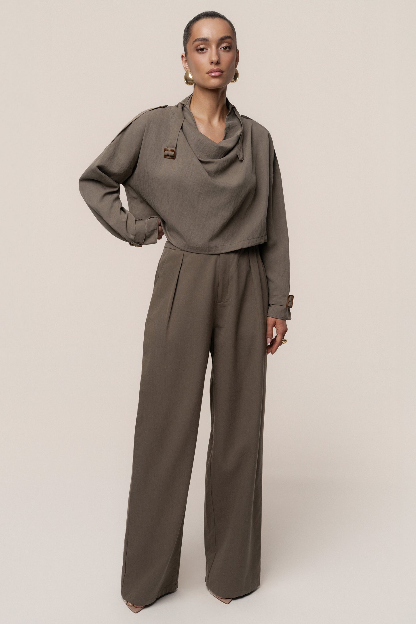 Dark Taupe Wanderlust Crop Top JLUXLABEL