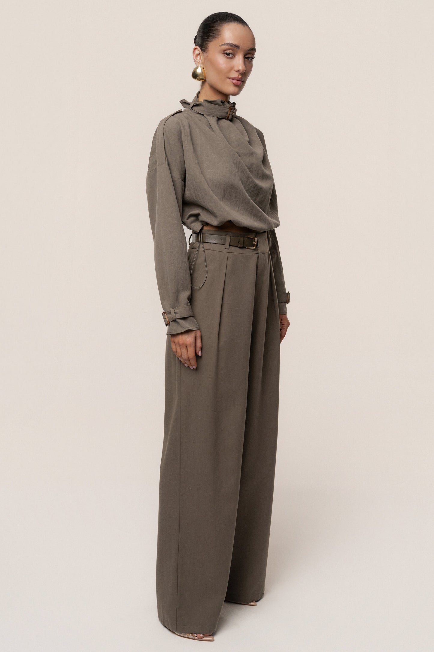 Dark Taupe Wanderlust Crop Top JLUXLABEL