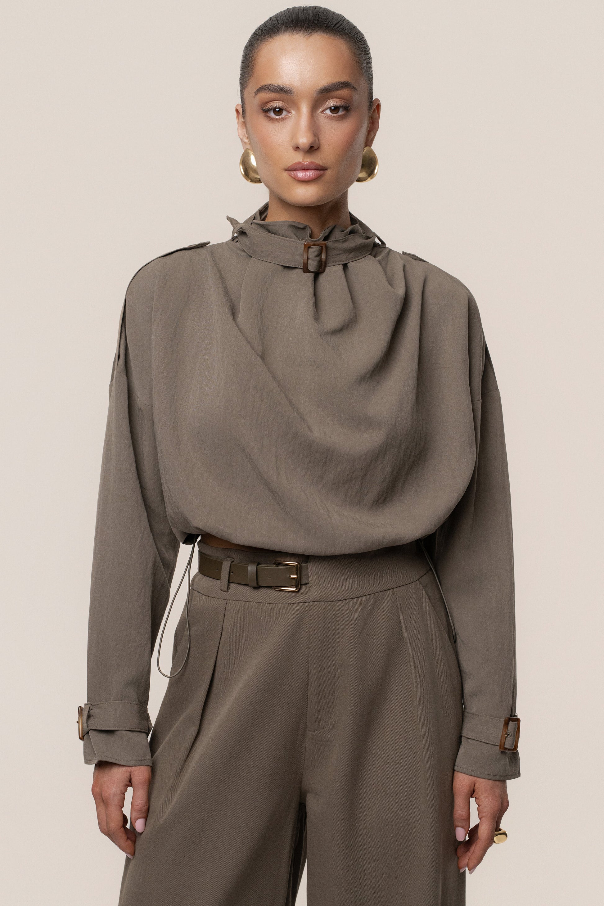 Dark Taupe Wanderlust Crop Top JLUXLABEL